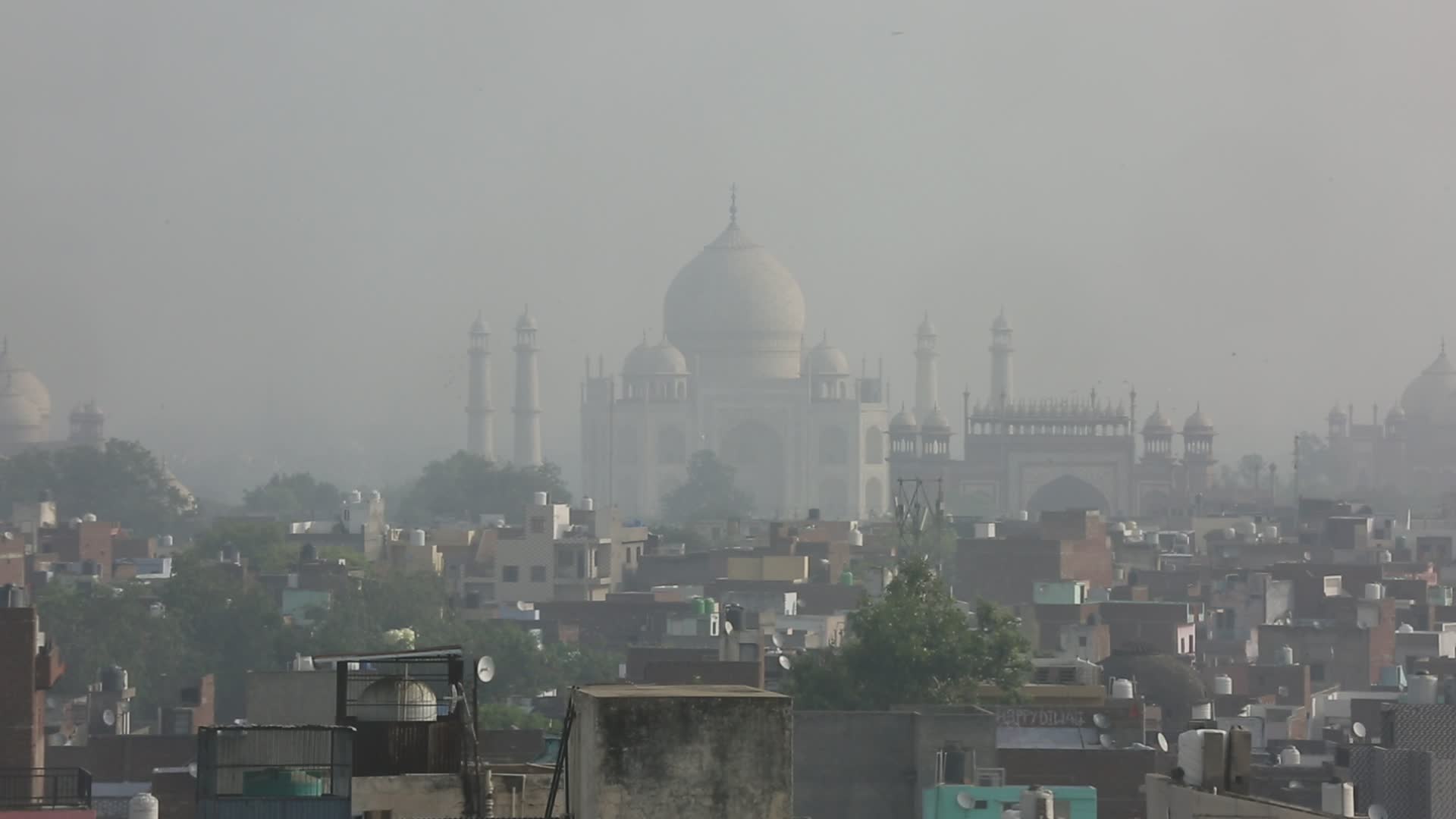 Smog covers the city of Agra, India