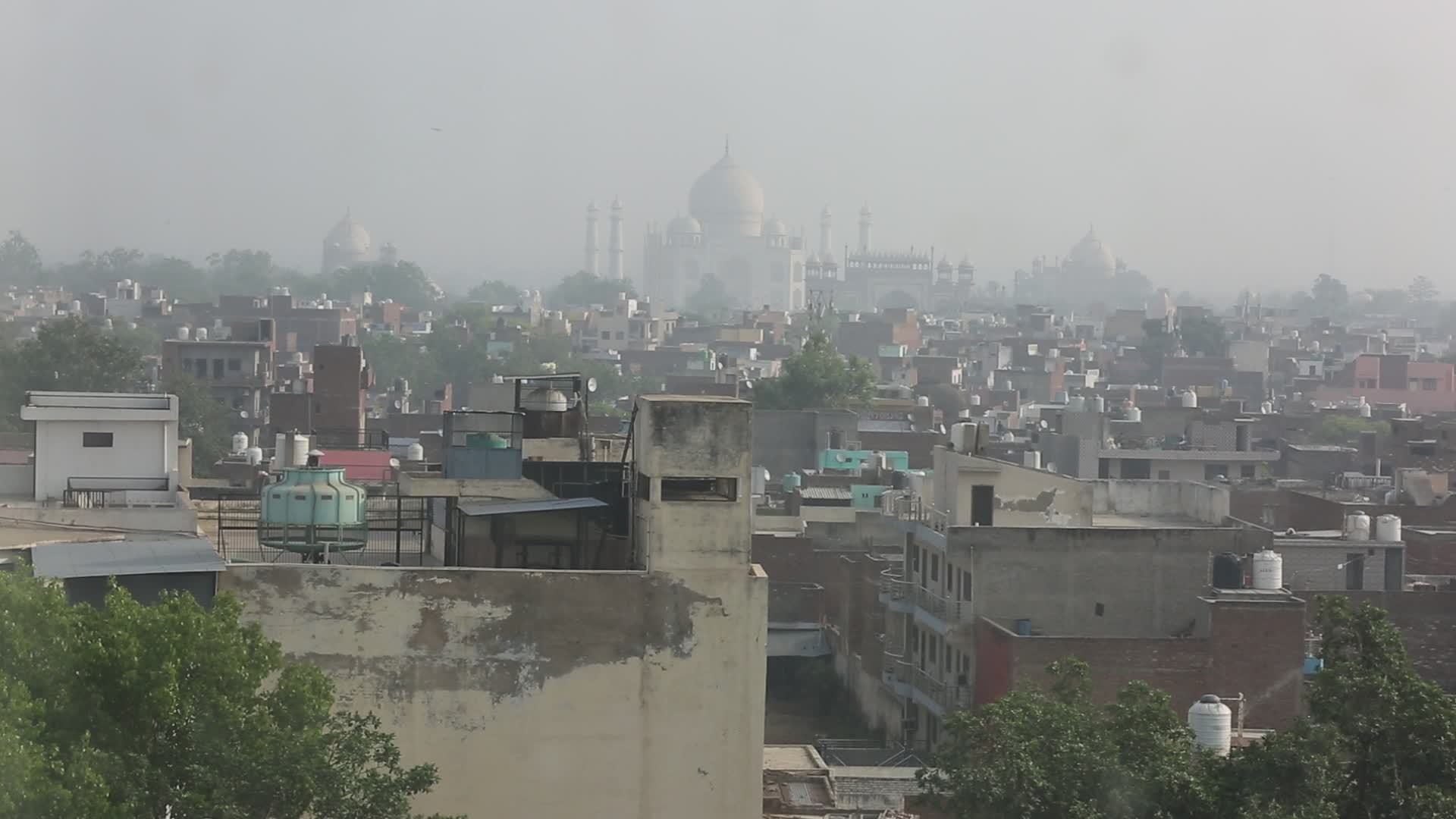 Smog covers the city of Agra, India