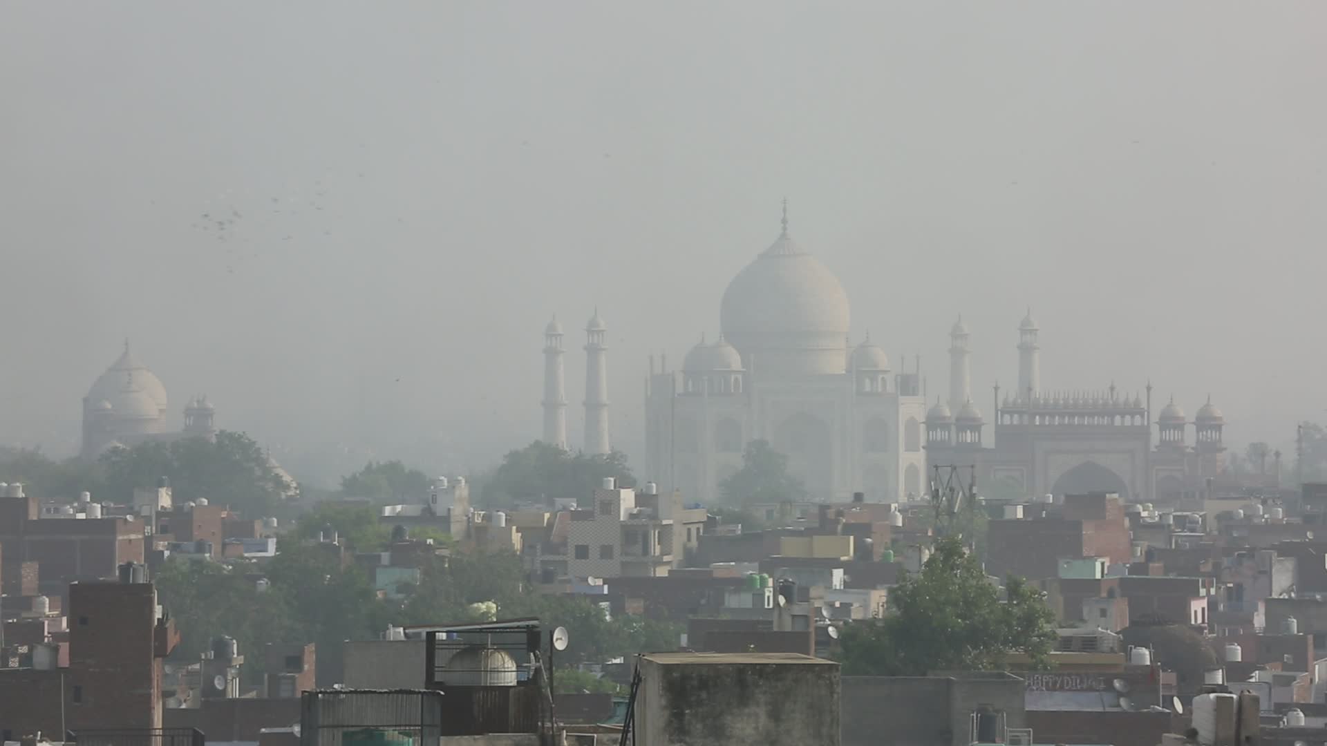 Smog covers the city of Agra, India