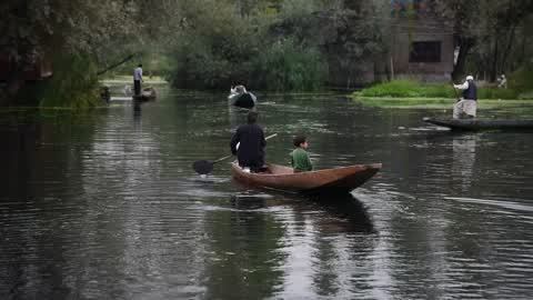 Floating market in Kashmir