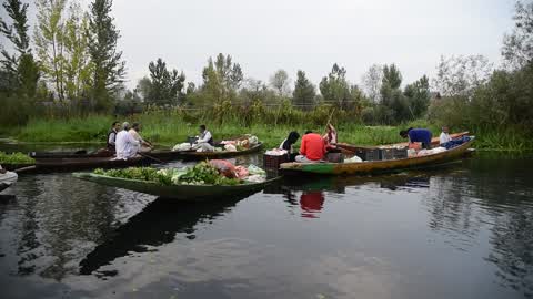 Floating market in Kashmir