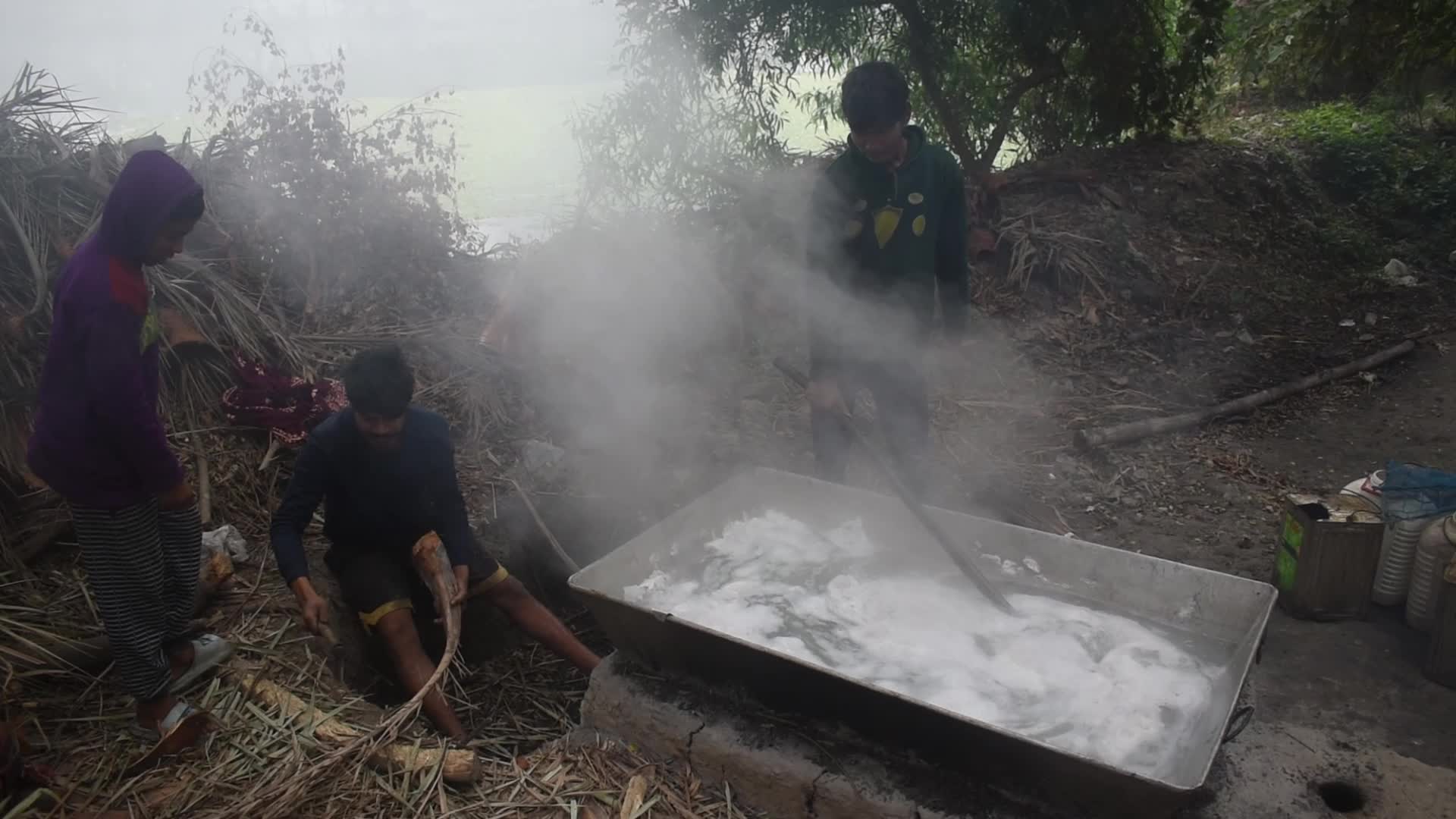 Jaggery making on the outskirts of Kolkata, India