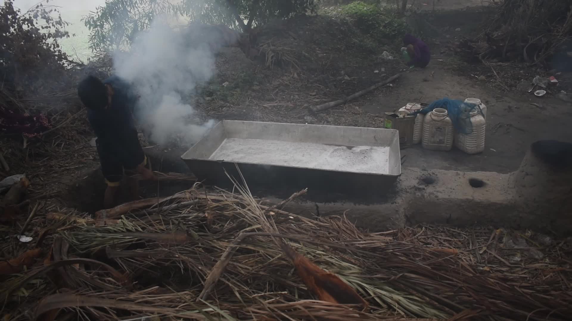 Jaggery making on the outskirts of Kolkata, India