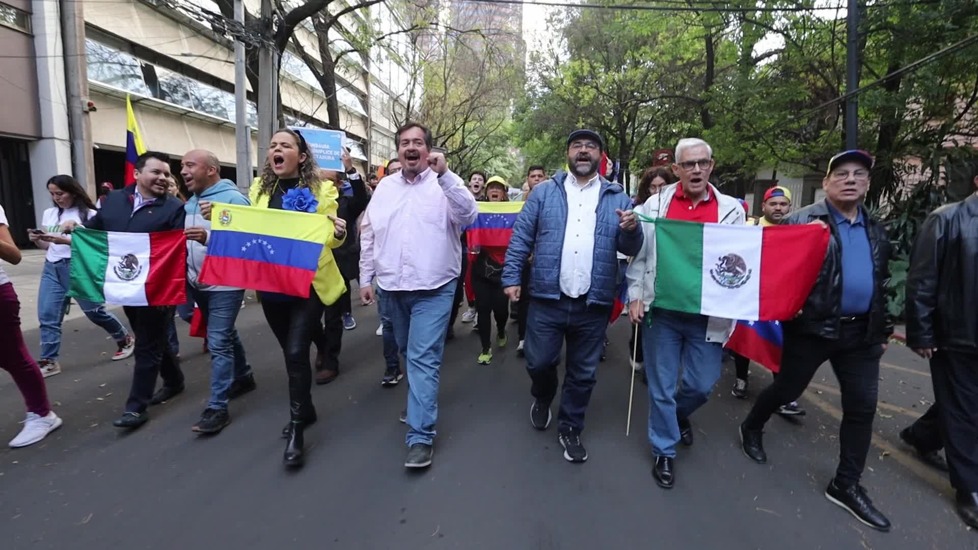 Maria Corina Machado support demonstration in Mexico City