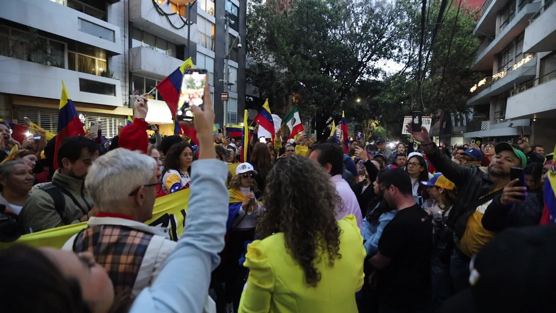 Maria Corina Machado support demonstration in Mexico City