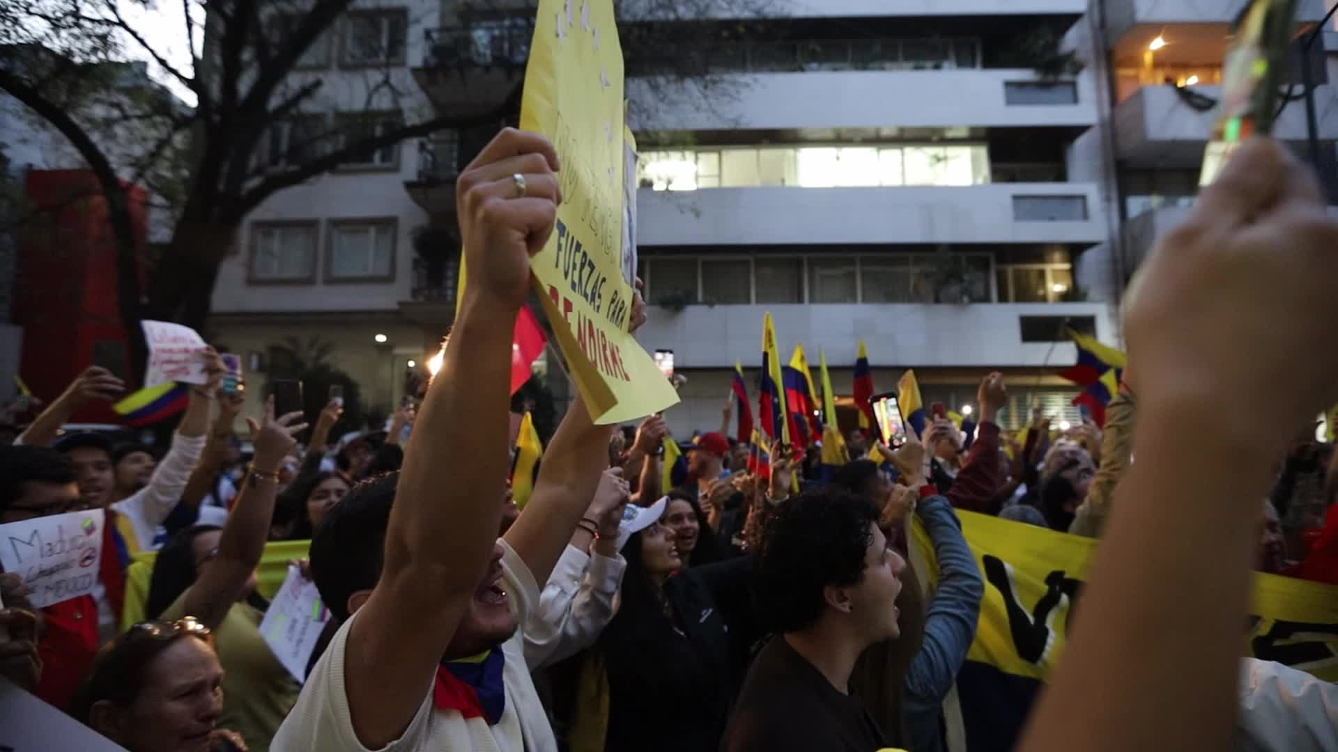 Maria Corina Machado support demonstration in Mexico City