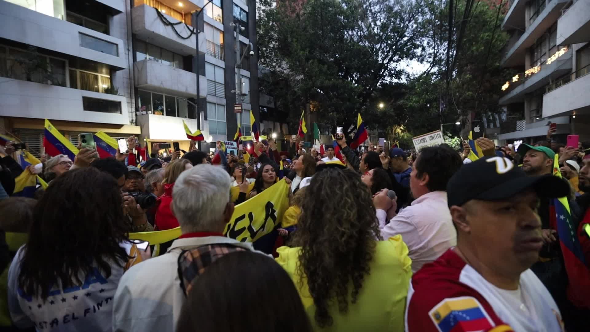 Maria Corina Machado support demonstration in Mexico City