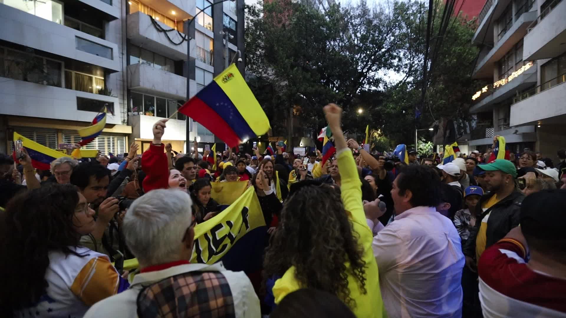 Maria Corina Machado support demonstration in Mexico City