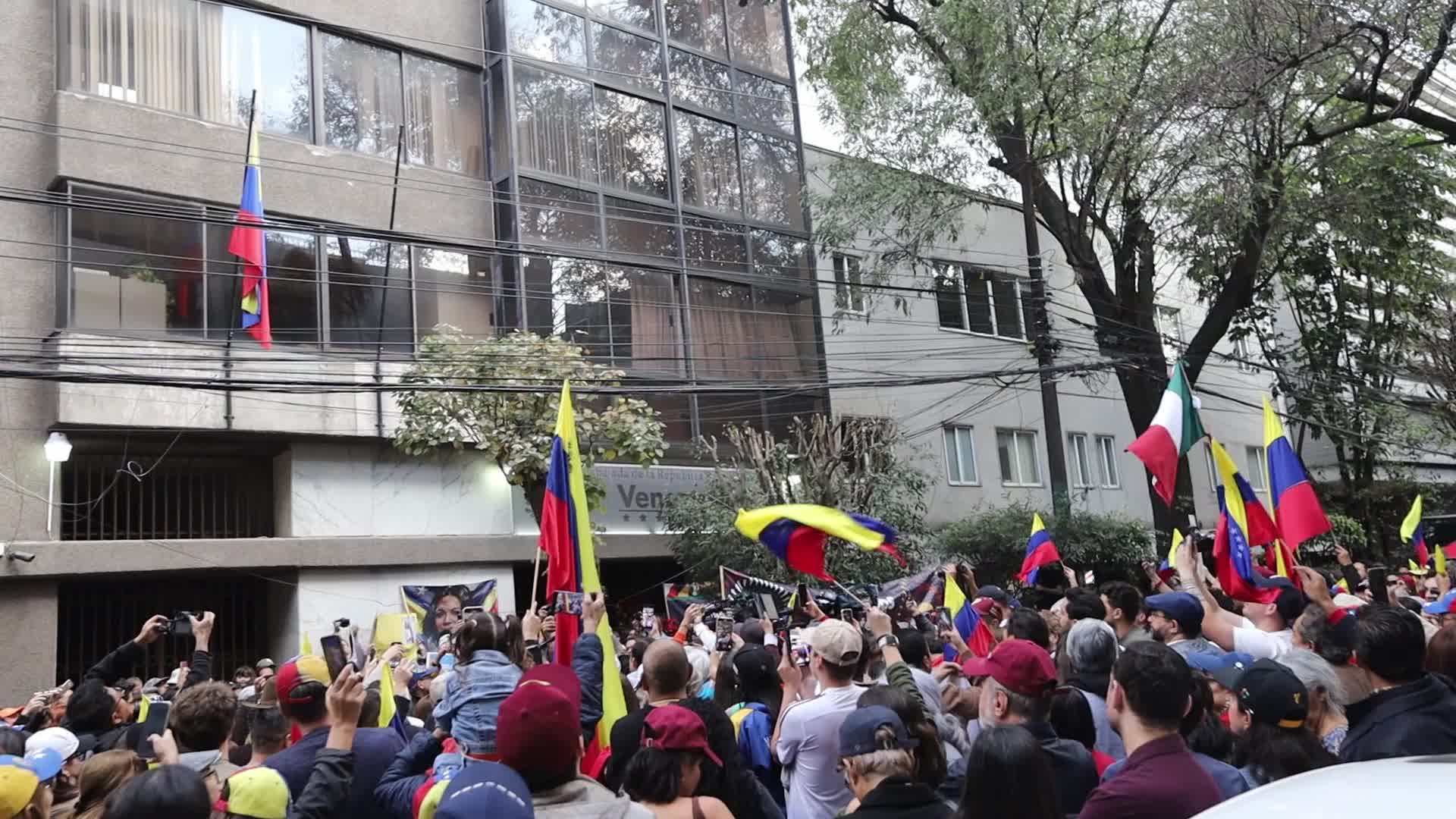 Maria Corina Machado support demonstration in Mexico City