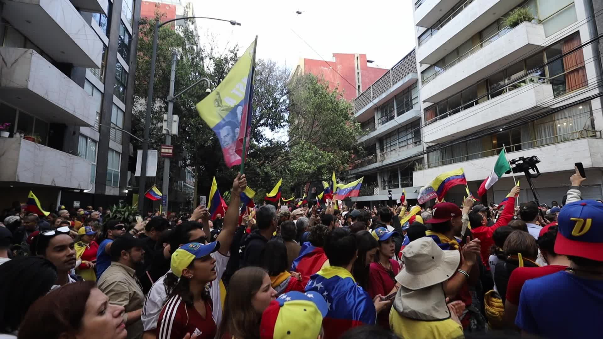 Maria Corina Machado support demonstration in Mexico City