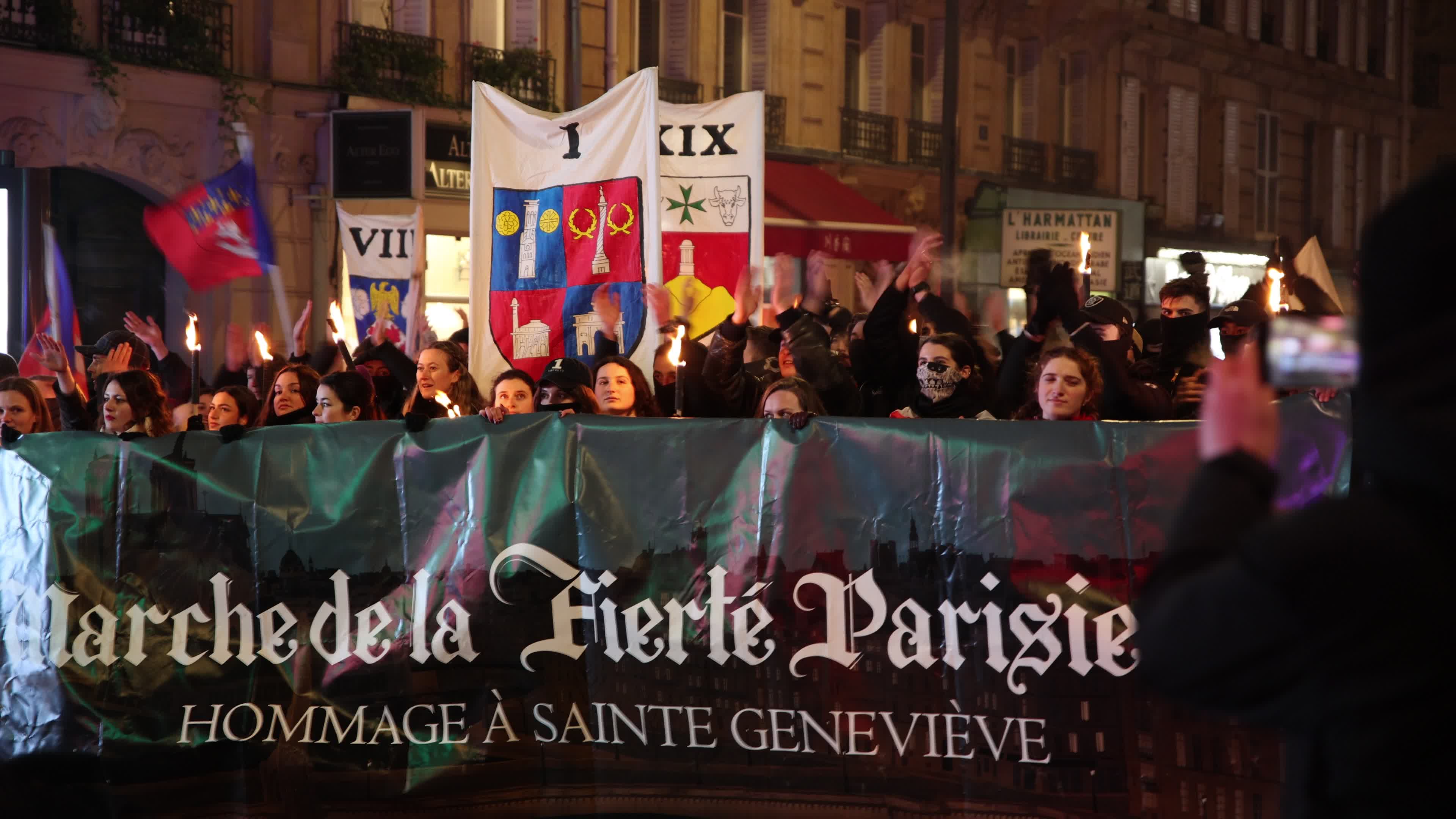 The torchlight march of Paris Fierte , an identitarian far-right association in Paris