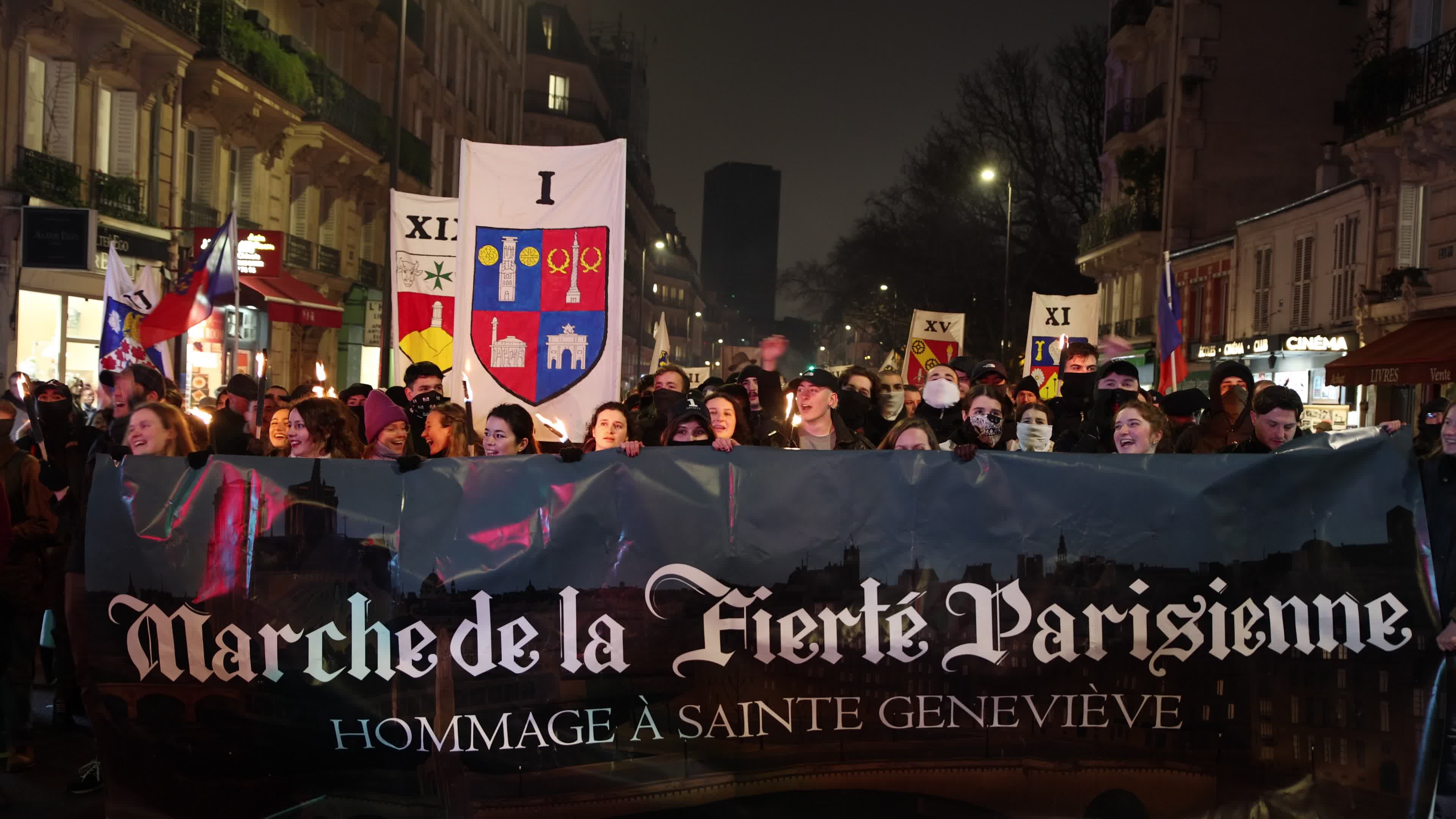 The torchlight march of Paris Fierte , an identitarian far-right association in Paris