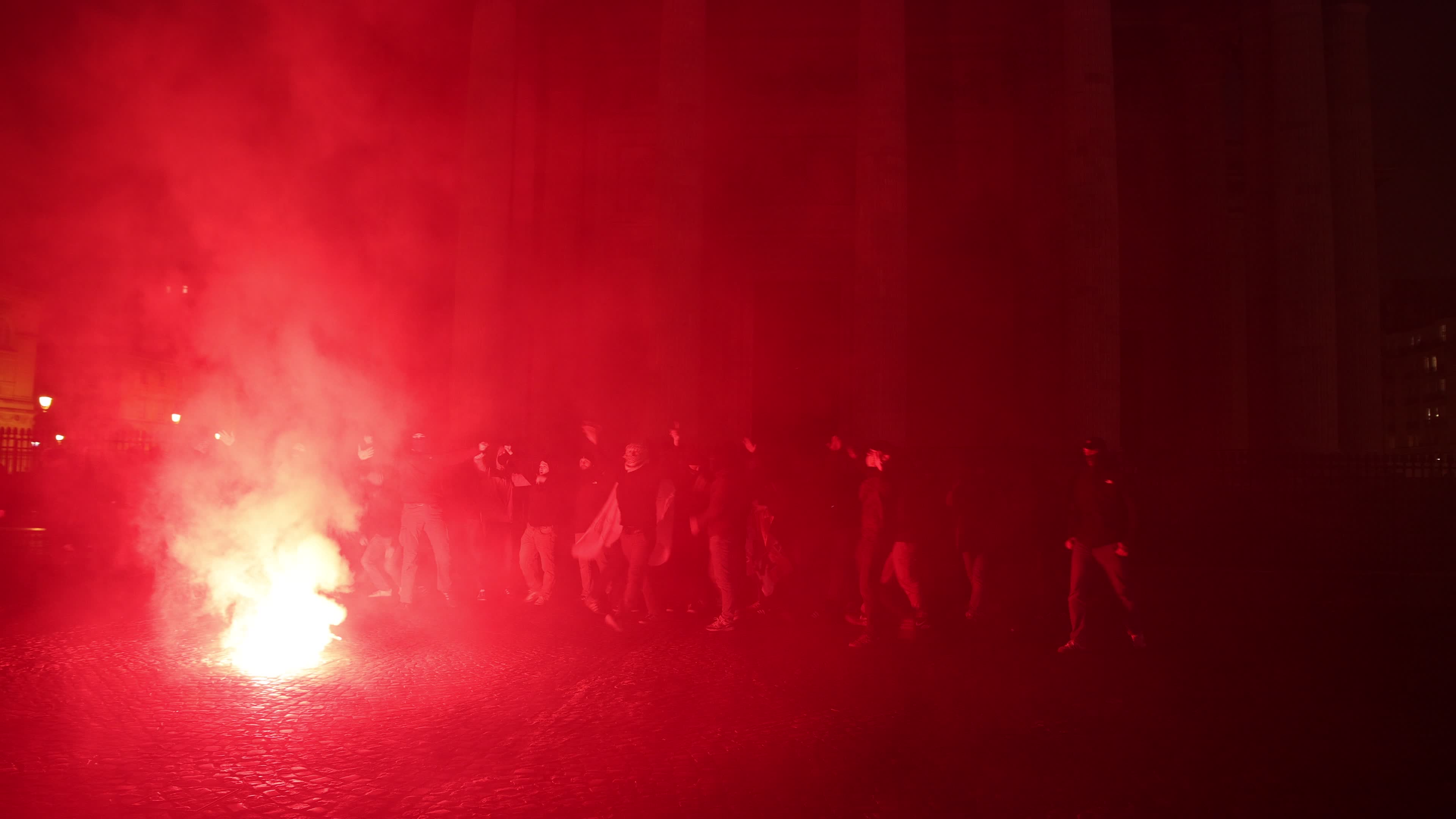 The torchlight march of Paris Fierte , an identitarian far-right association in Paris