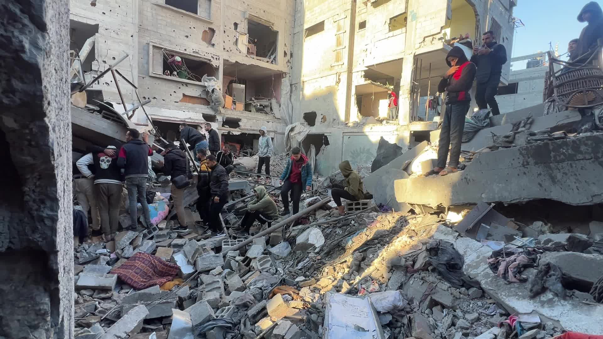 Israeli Airstrike In Deir el-Balah, Gaza, Amid Hamas-Israel Conflict