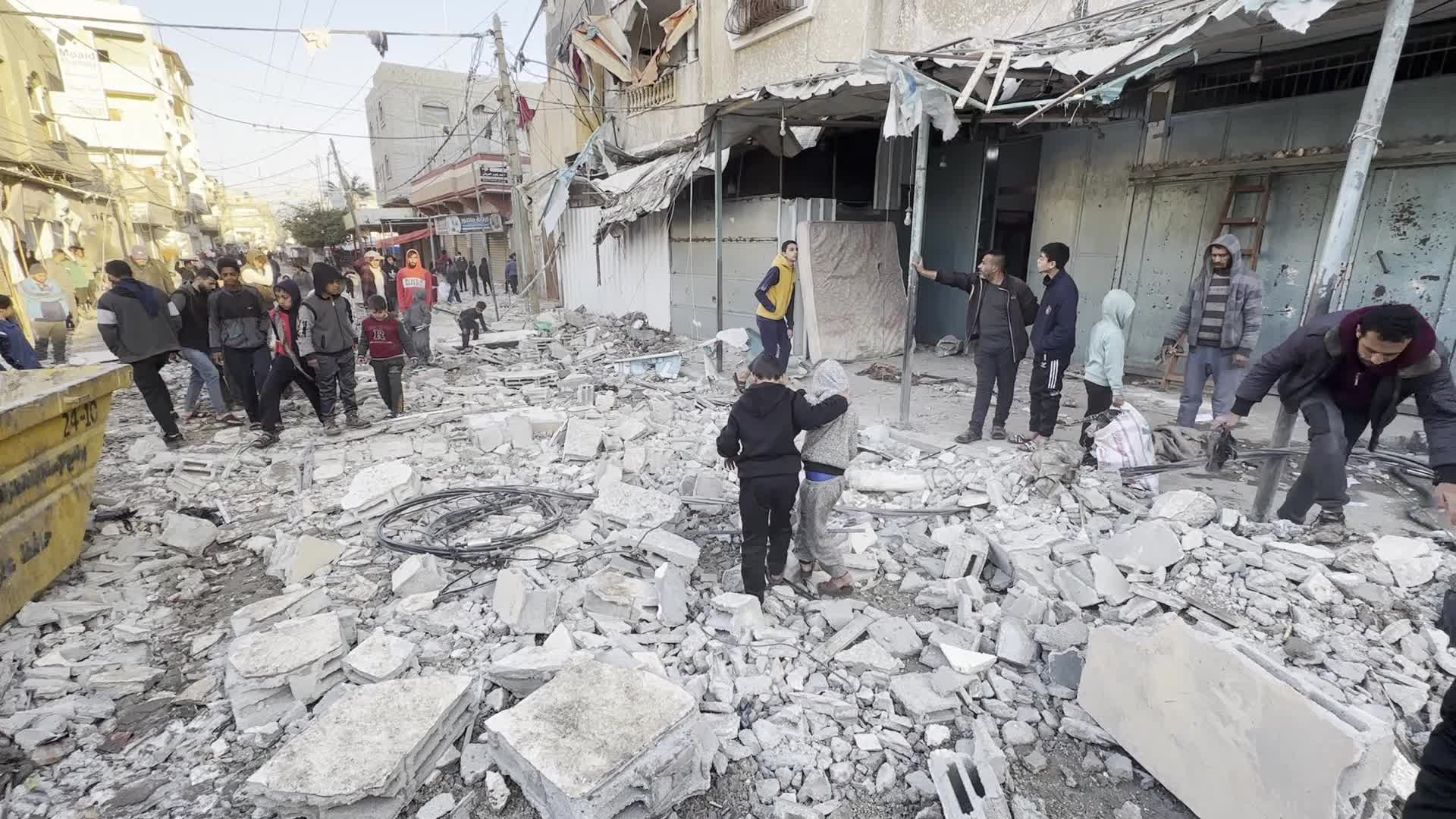 Israeli Airstrike In Deir el-Balah, Gaza, Amid Hamas-Israel Conflict