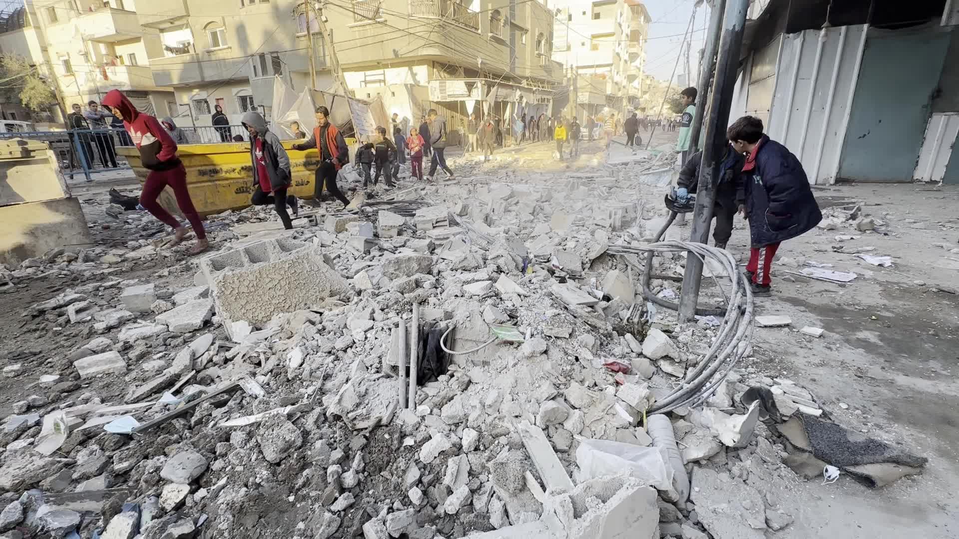Israeli Airstrike In Deir el-Balah, Gaza, Amid Hamas-Israel Conflict