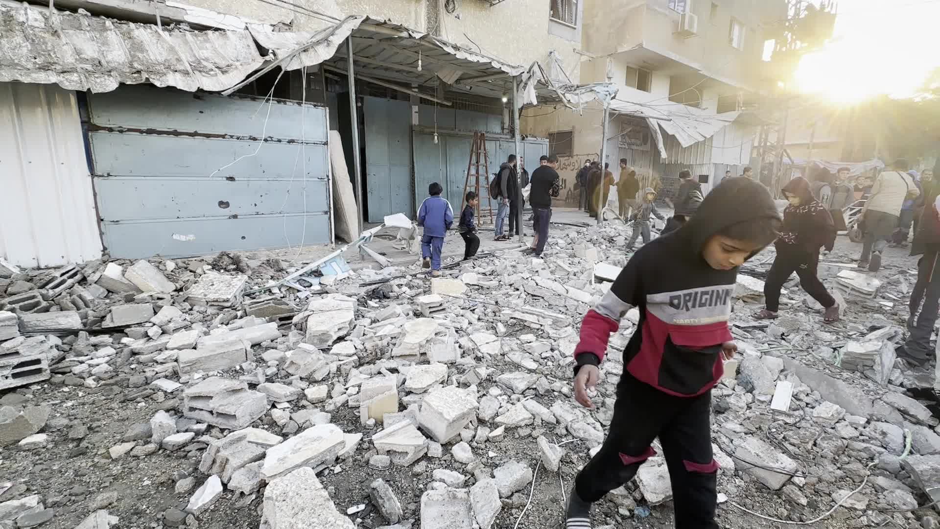 Israeli Airstrike In Deir el-Balah, Gaza, Amid Hamas-Israel Conflict