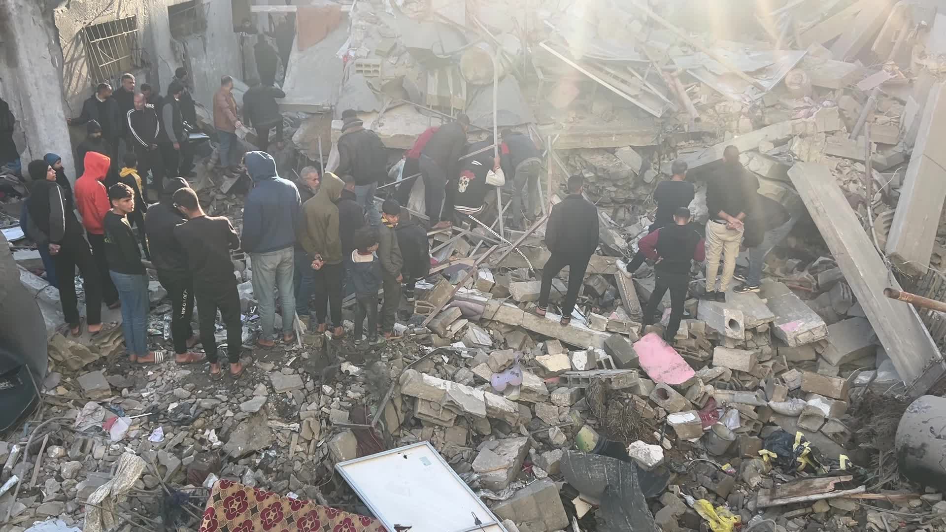 Israeli Airstrike In Deir el-Balah, Gaza, Amid Hamas-Israel Conflict