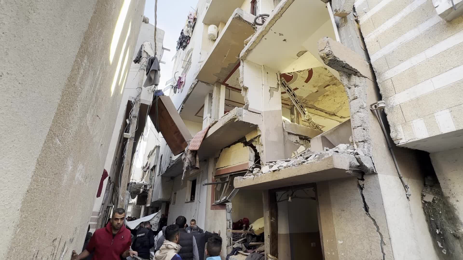 Israeli Airstrike In Deir el-Balah, Gaza, Amid Hamas-Israel Conflict