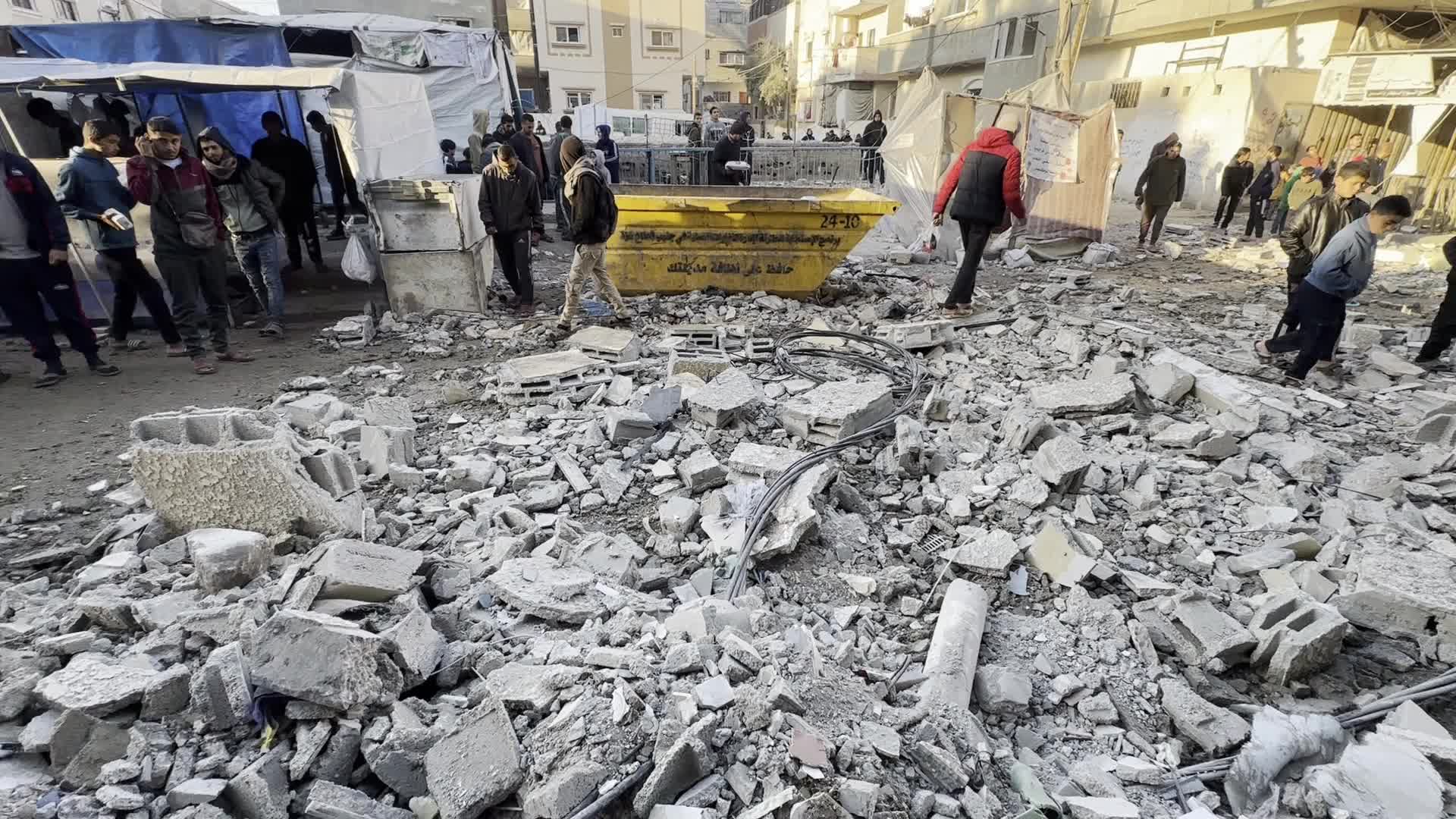 Israeli Airstrike In Deir el-Balah, Gaza, Amid Hamas-Israel Conflict