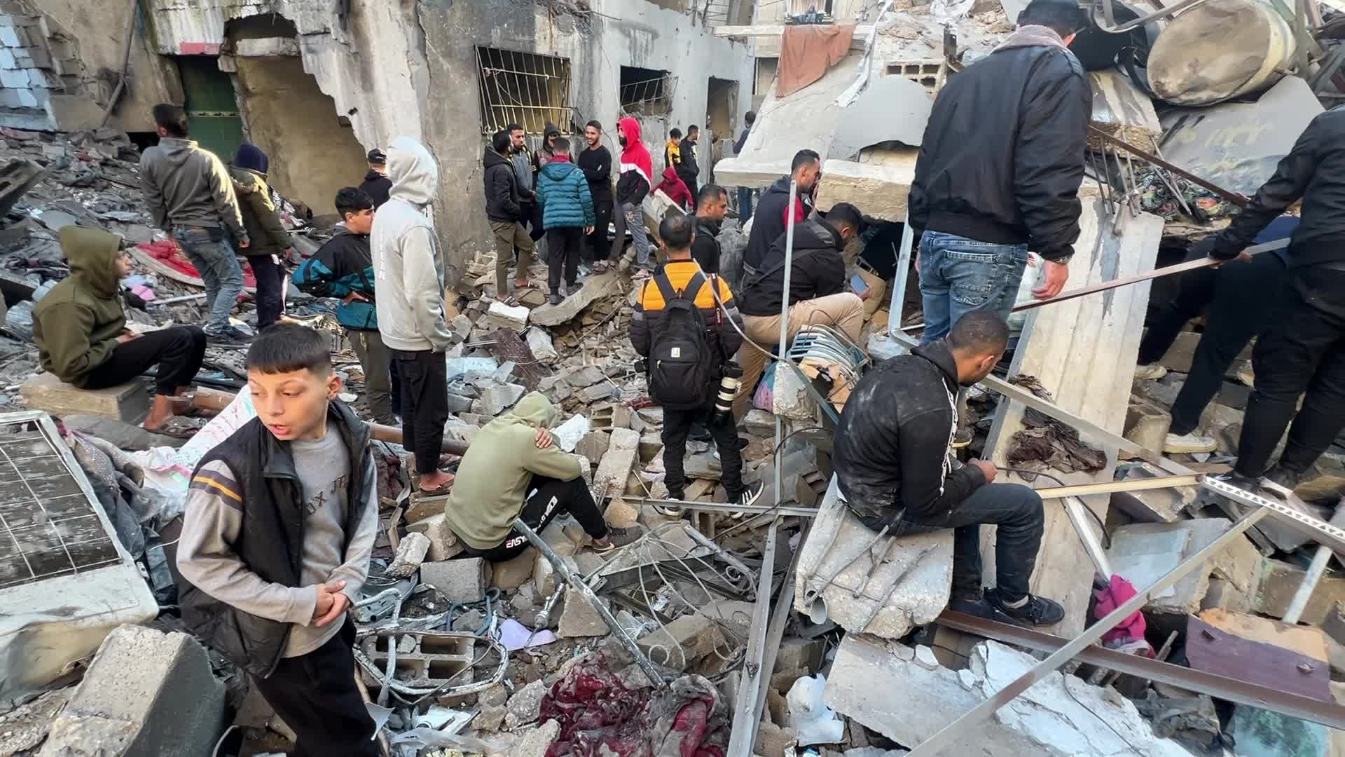Israeli Airstrike In Deir el-Balah, Gaza, Amid Hamas-Israel Conflict