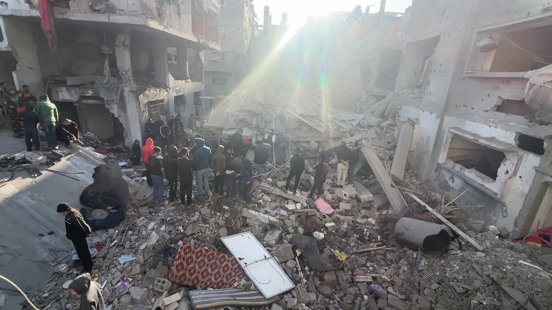 Israeli Airstrike In Deir el-Balah, Gaza, Amid Hamas-Israel Conflict