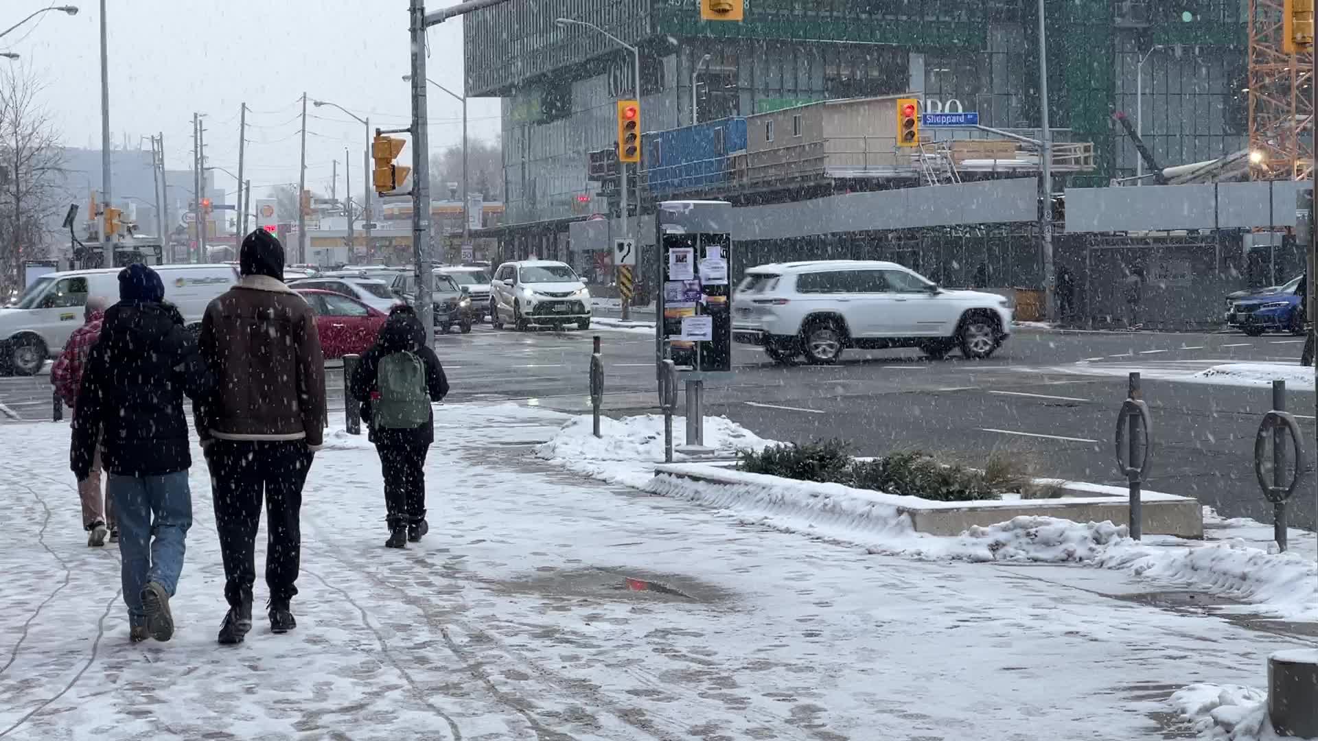Snow falling in Toronto, Canada