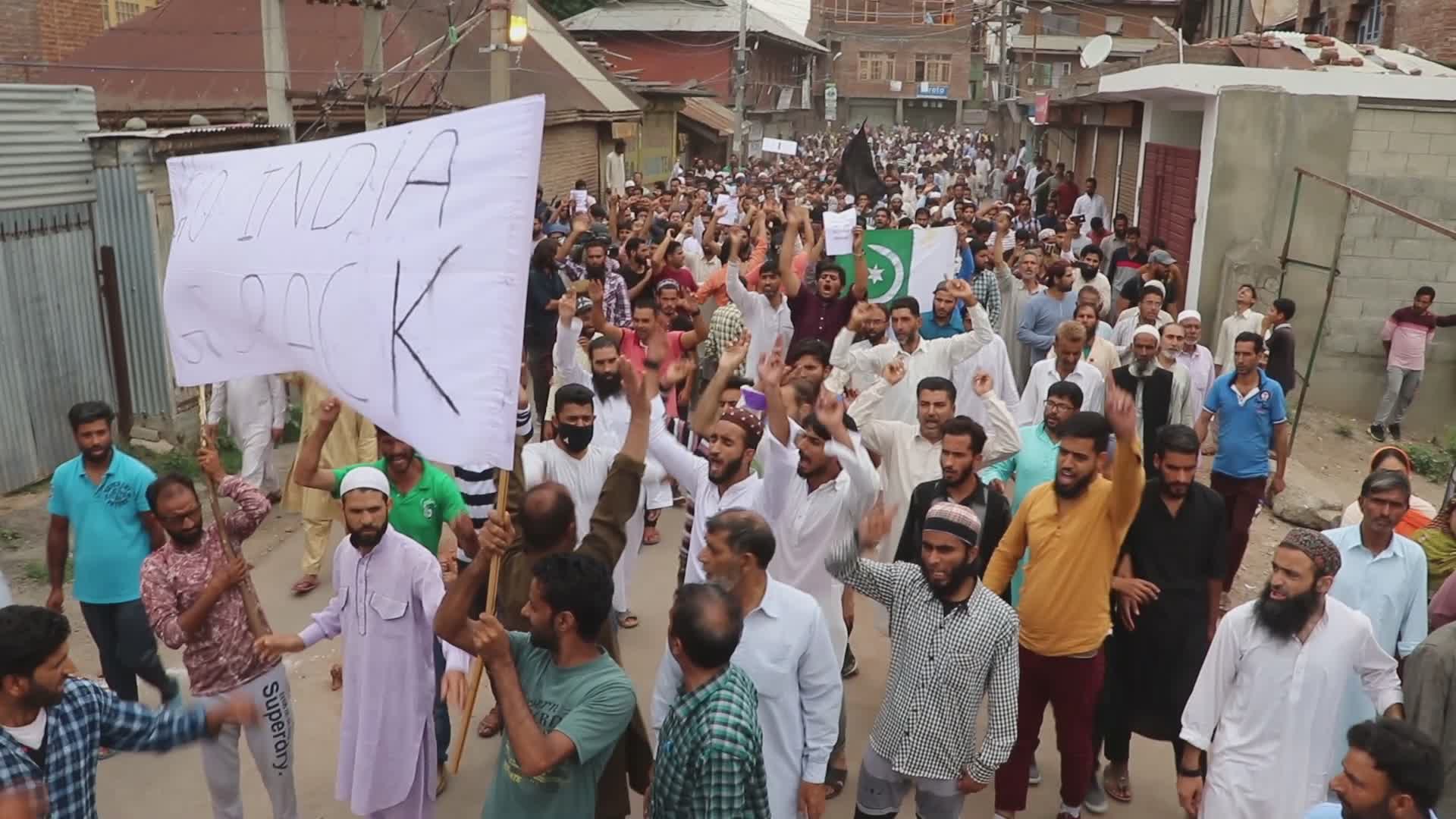 Protests erupt in Kashmir over Indian move to end autonomy