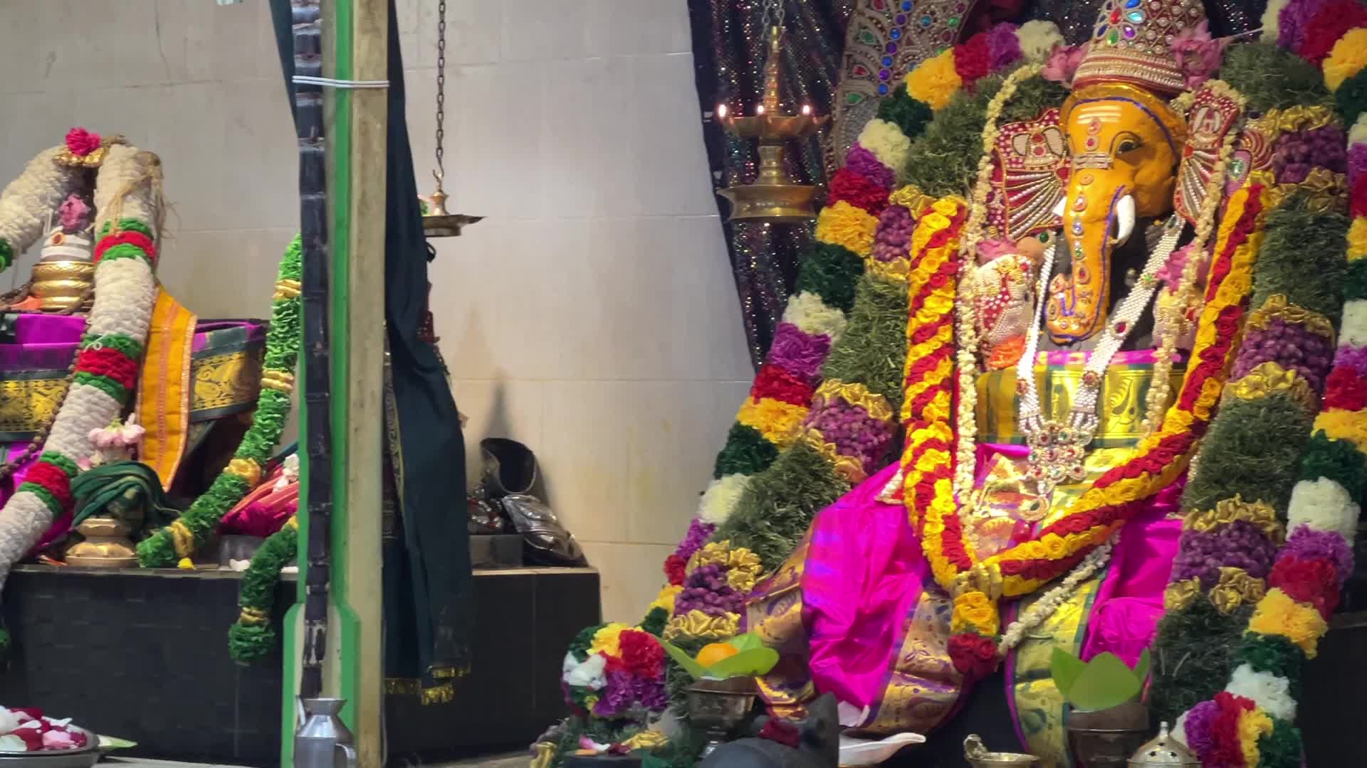 Morning prayers at a Tamil Hindu Temple in Canada