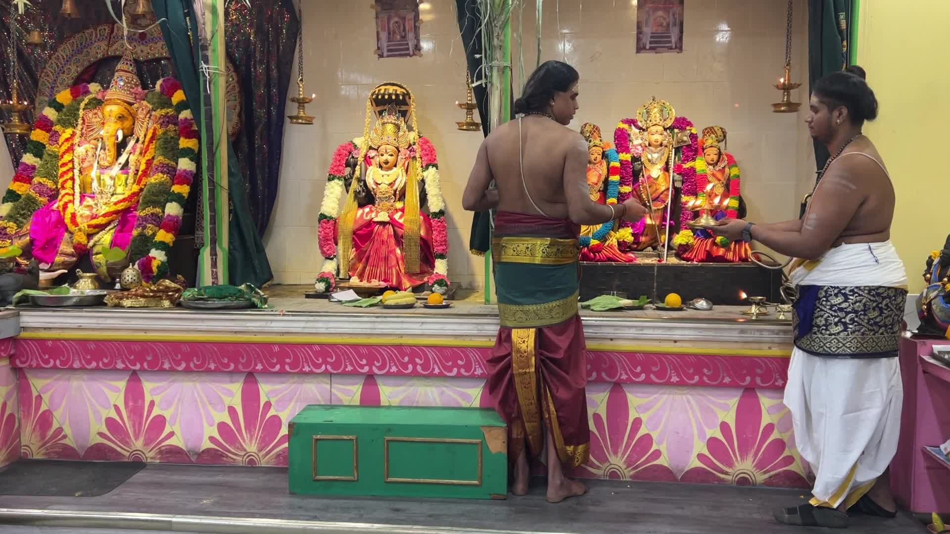 Morning prayers at a Tamil Hindu Temple in Canada