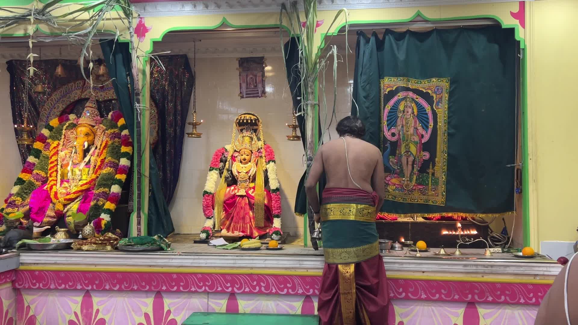 Morning prayers at a Tamil Hindu Temple in Canada