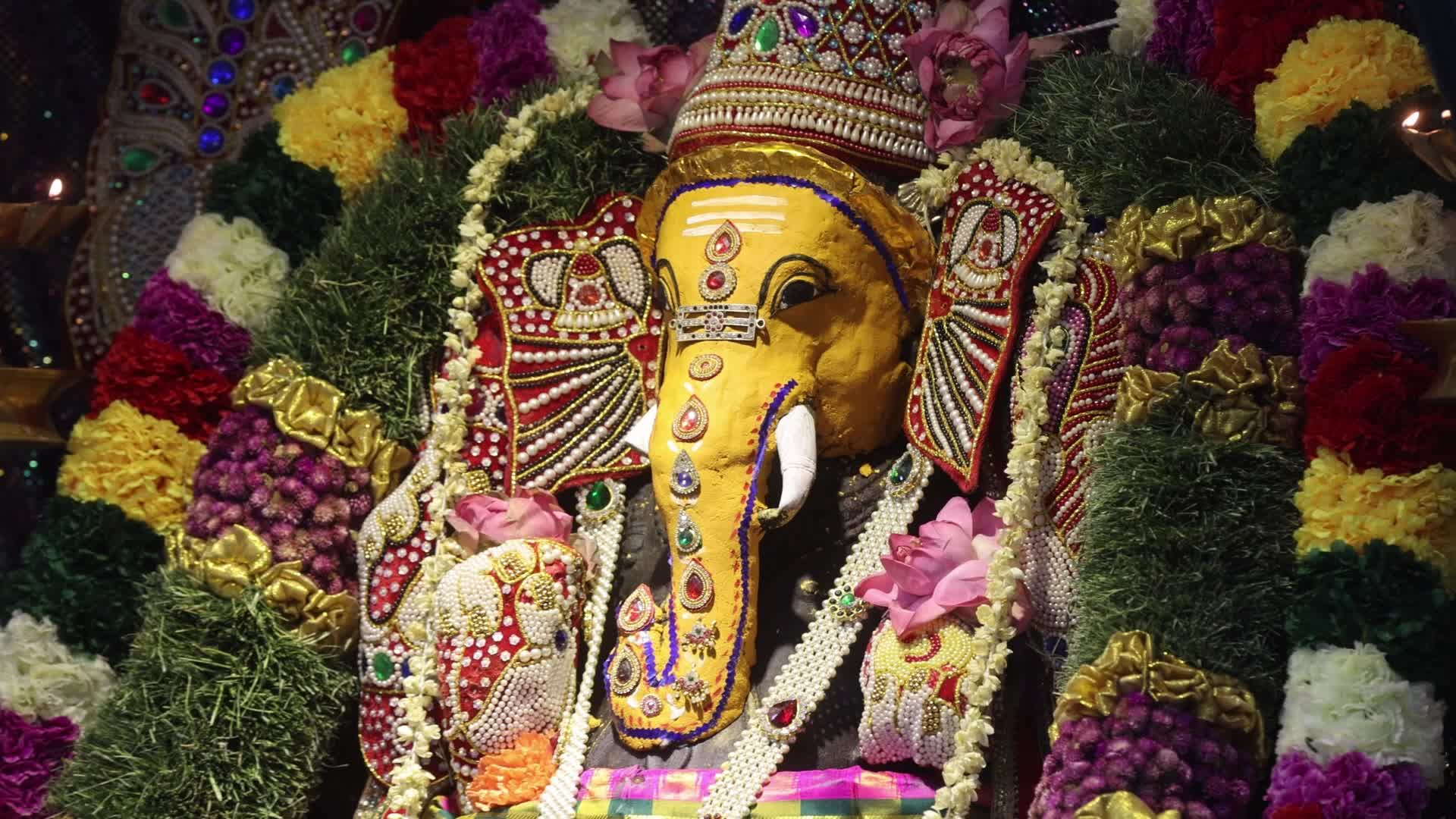 Morning prayers at a Tamil Hindu Temple in Canada
