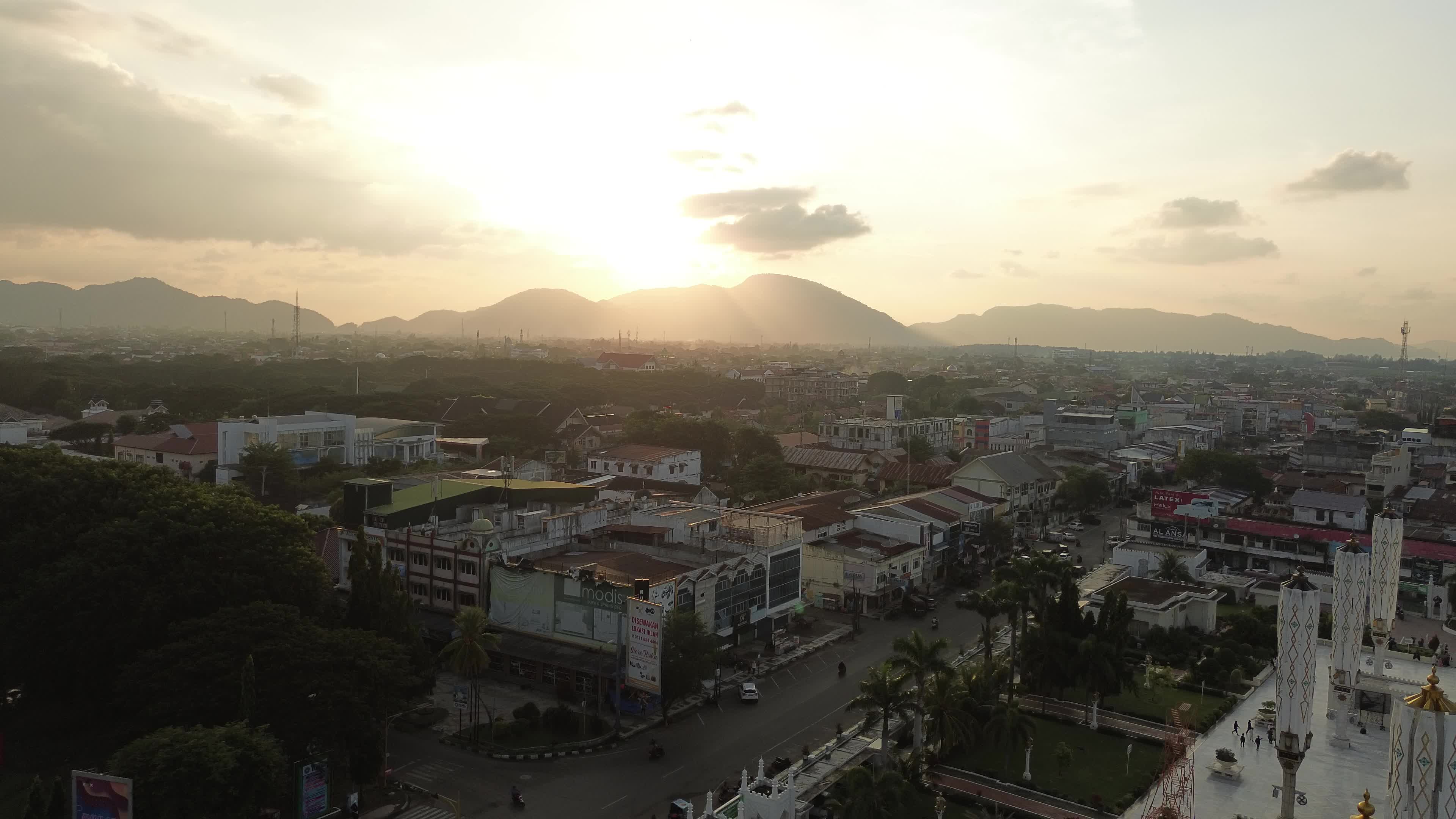 Baiturrahman Grand Mosque Banda Aceh at Sunset
