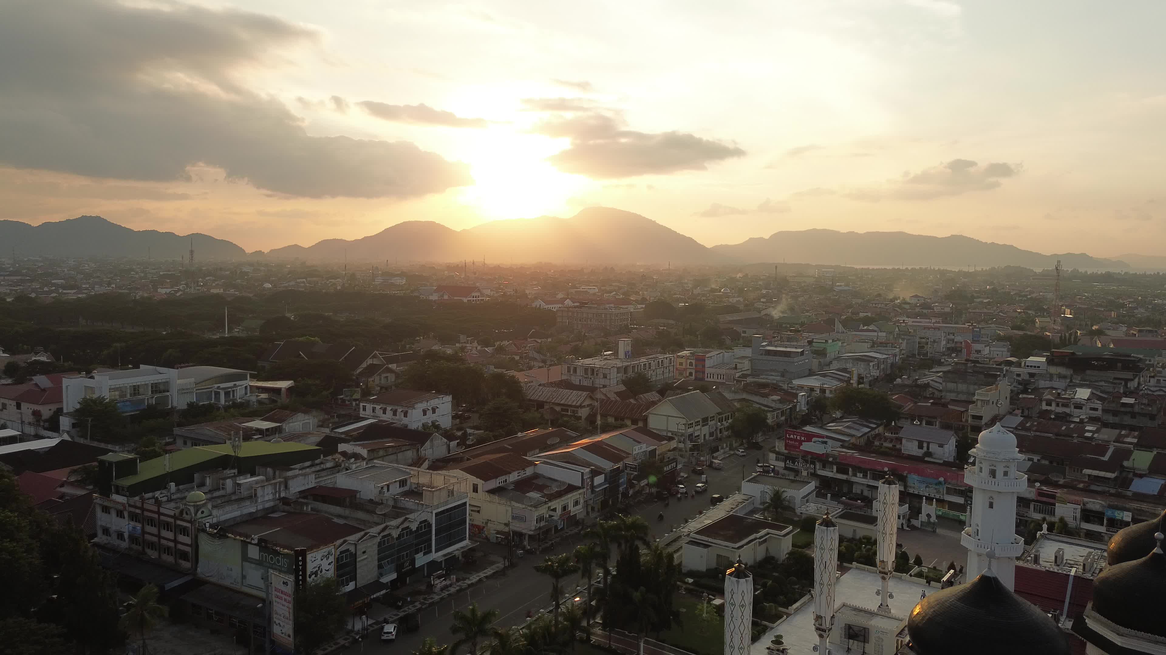 Baiturrahman Grand Mosque Banda Aceh at Sunset
