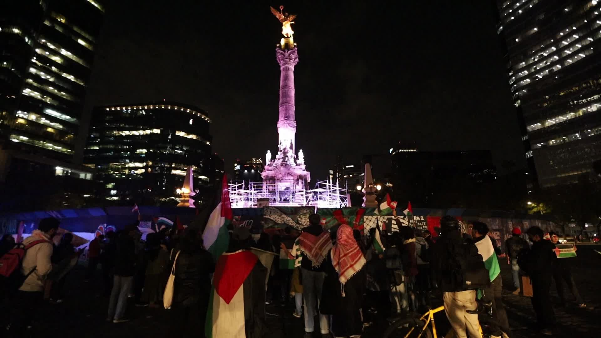 Demonstration in Mexico City after the ceasefire in Gaza
