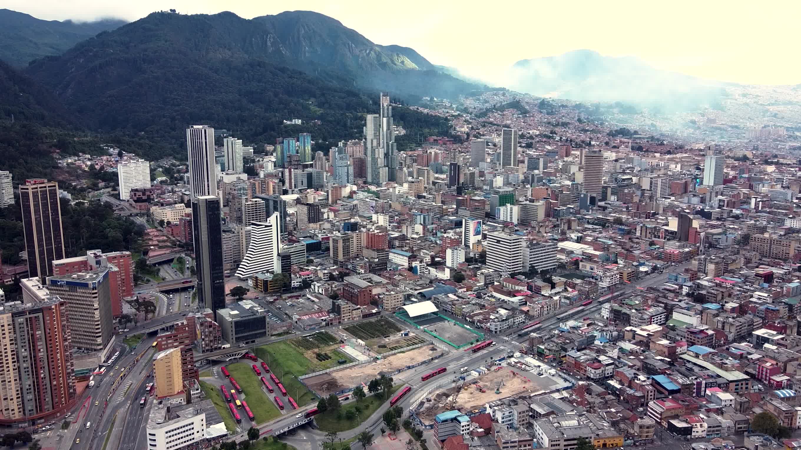 Landscape of Bogota amid high temperatures