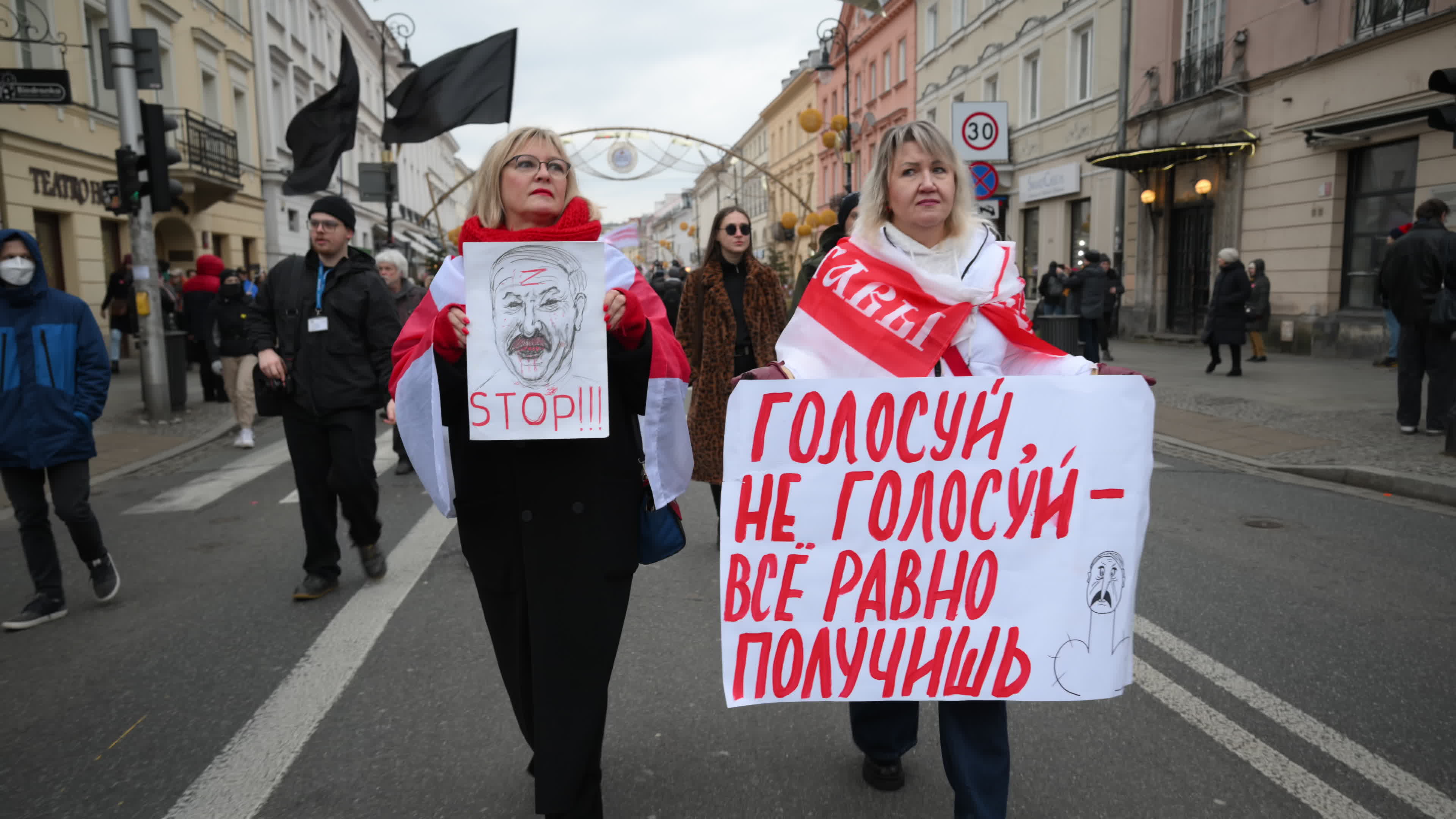 Belarus Opposition in Warsaw on Day of Presidential Elections