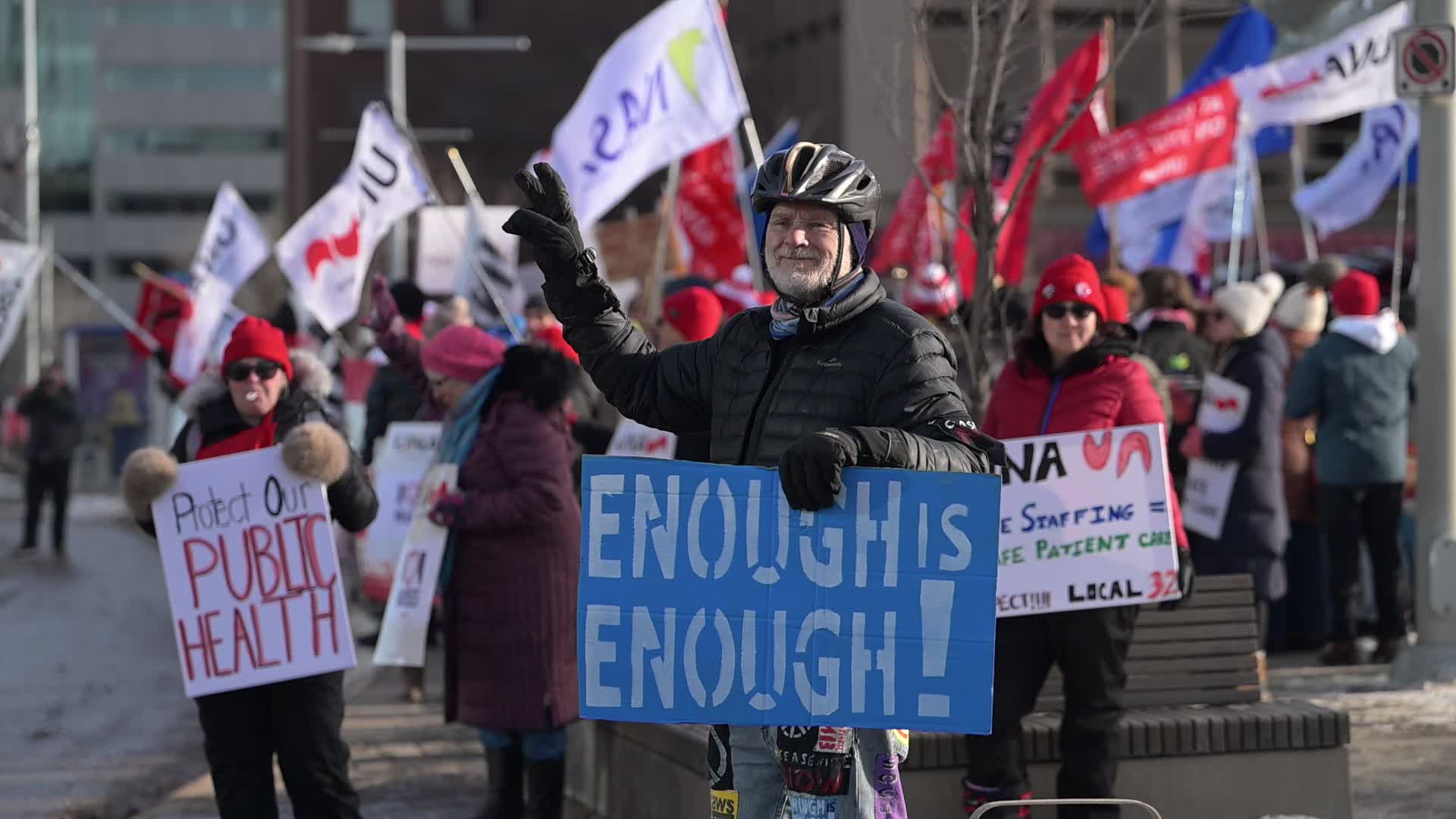 Alberta Nurses Rally For Frontline Workers In Edmonton