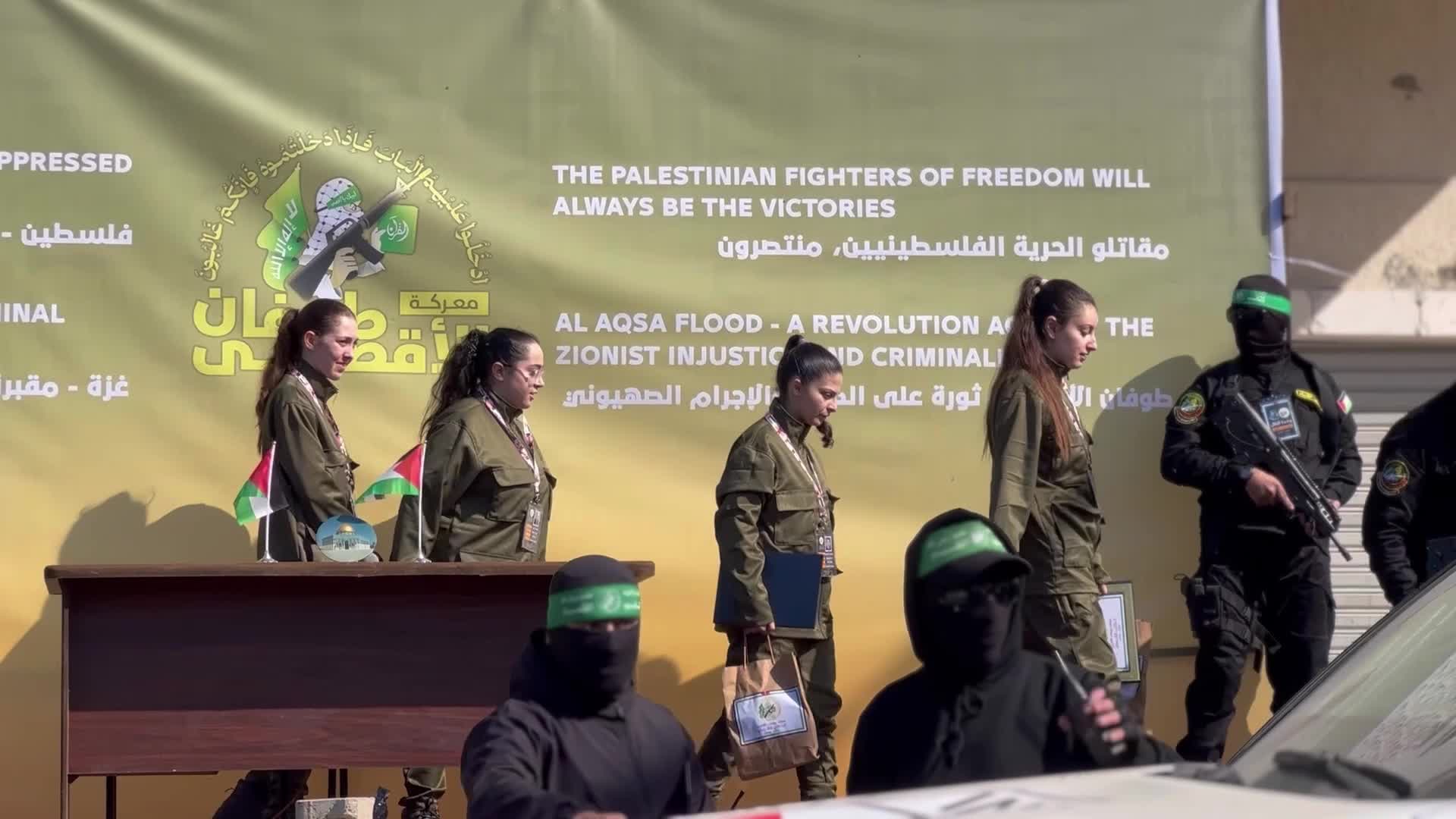 Hamas hands over 4 Israeli soldier hostages to Red Cross in 2nd swap