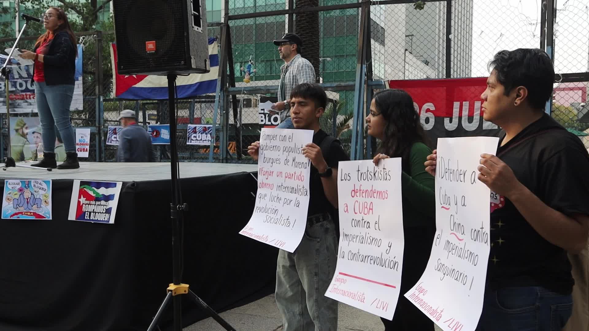 Protest in Mexico over Donald Trump's inclusion of Cuba on the list of terrorist nations