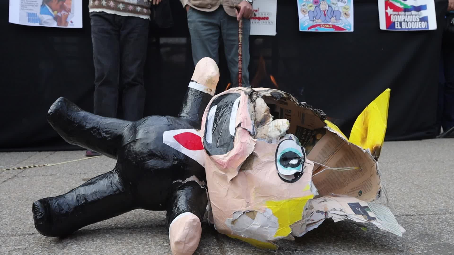 Protest in Mexico over Donald Trump's inclusion of Cuba on the list of terrorist nations