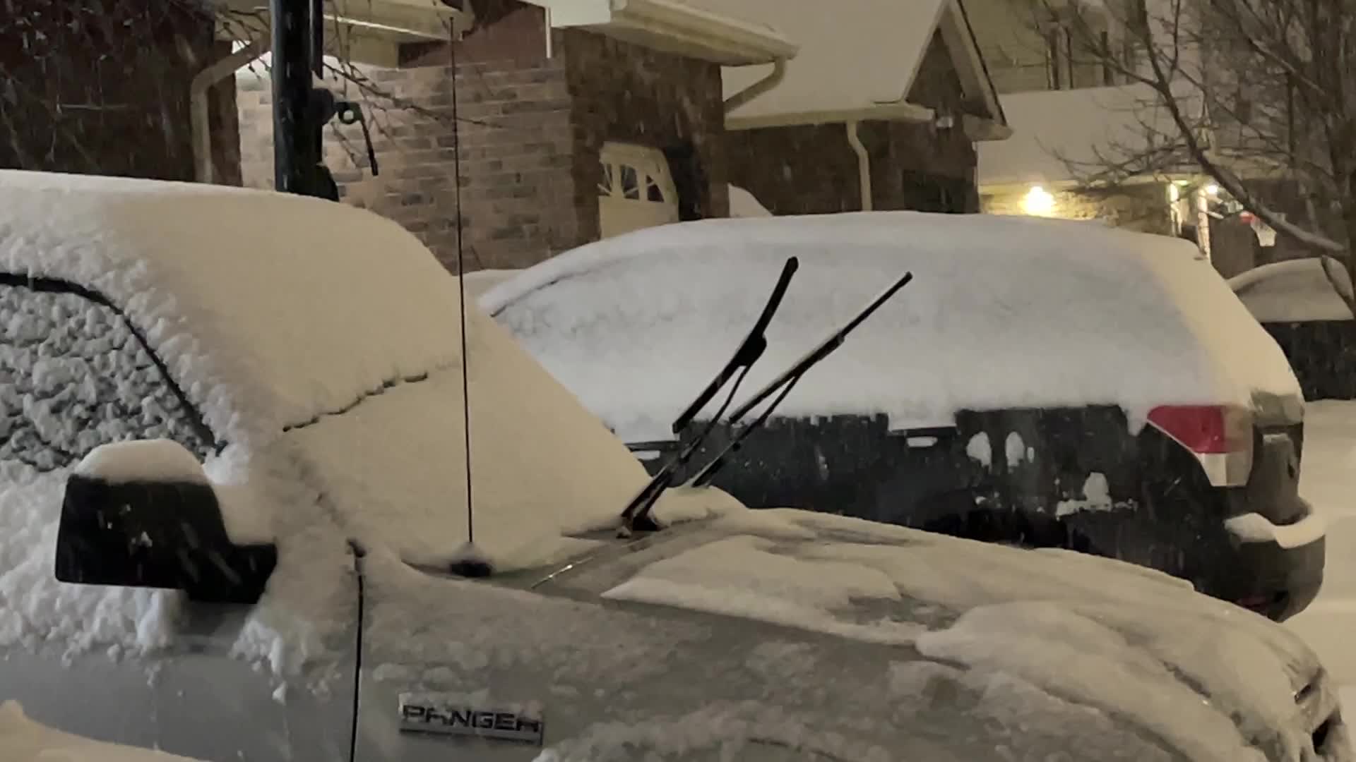 Heavy snow falling in Toronto, Canada
