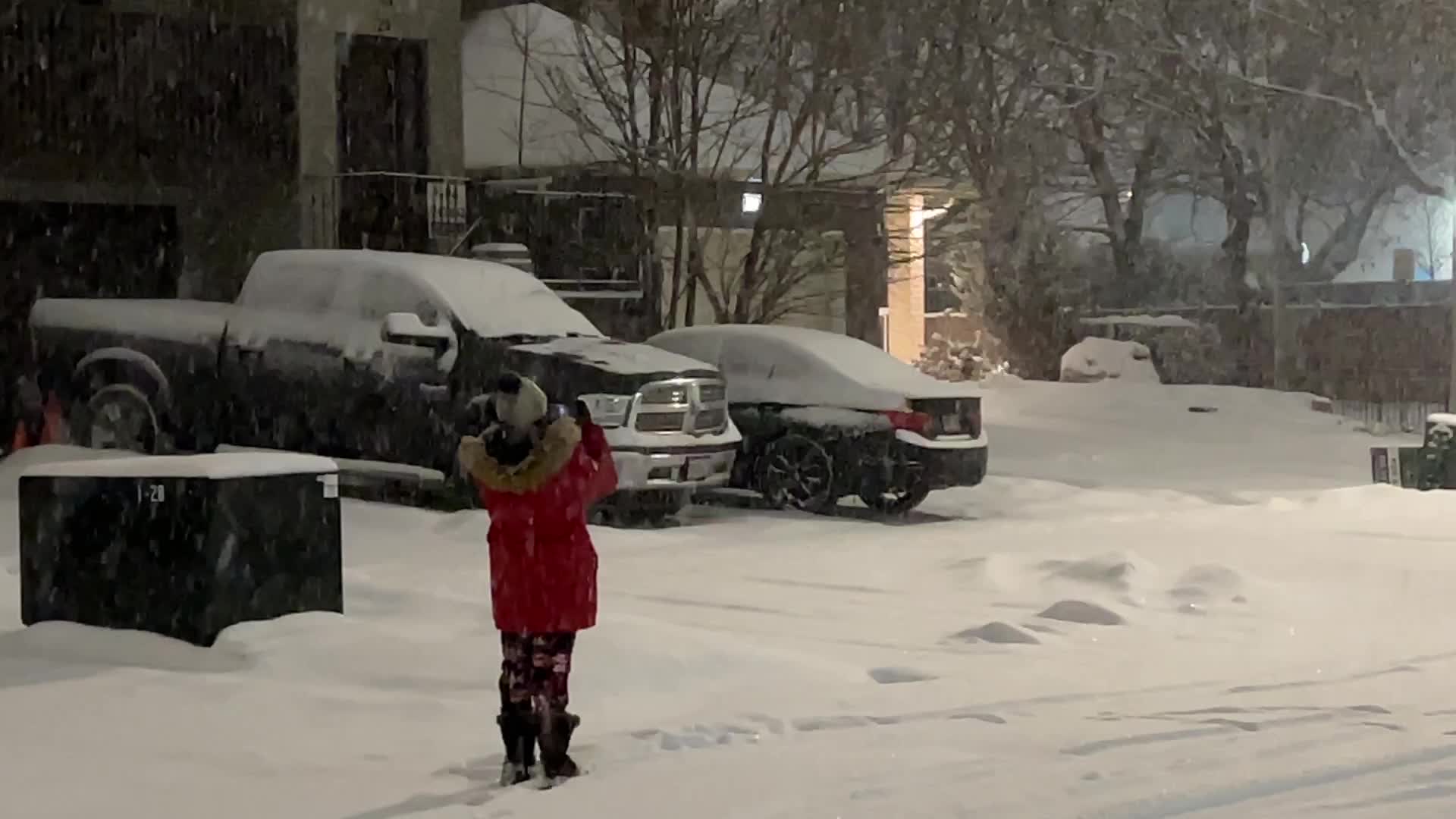 Heavy snow falling in Toronto, Canada