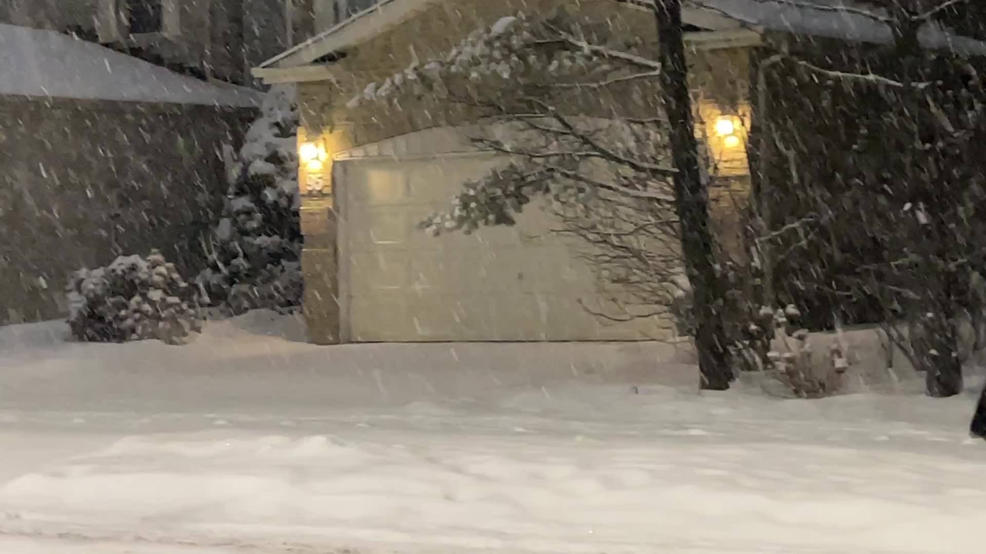 Heavy snow falling in Toronto, Canada
