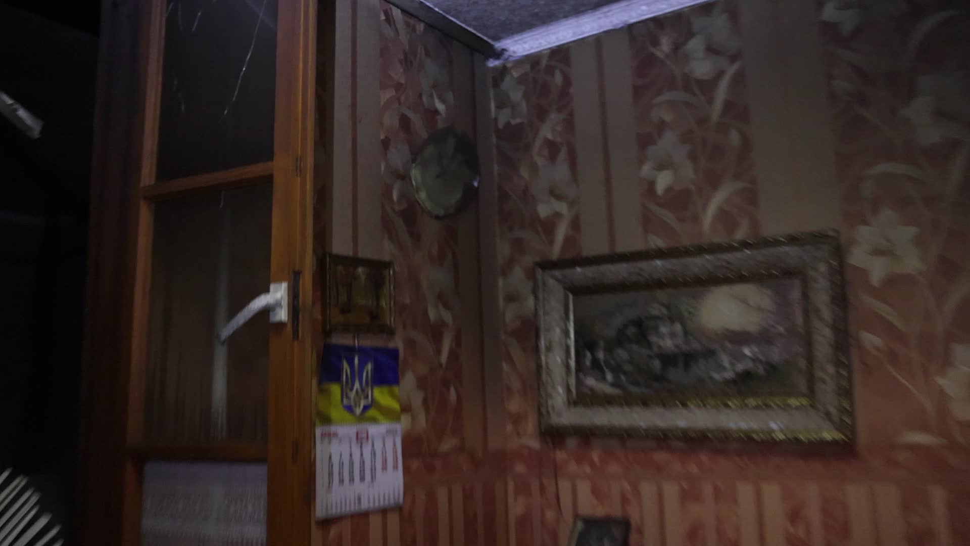 russian drone strike to a private building in Kharkiv, Ukraine