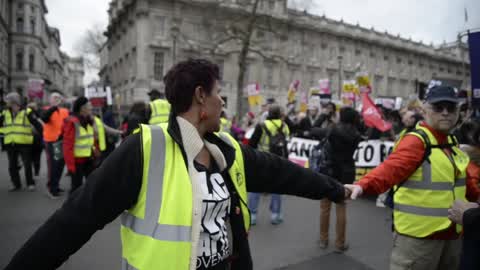 People demonstrate for United Nations Anti-Racism Day