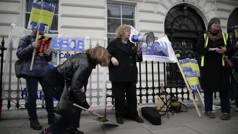 People demonstrate for United Nations Anti-Racism Day