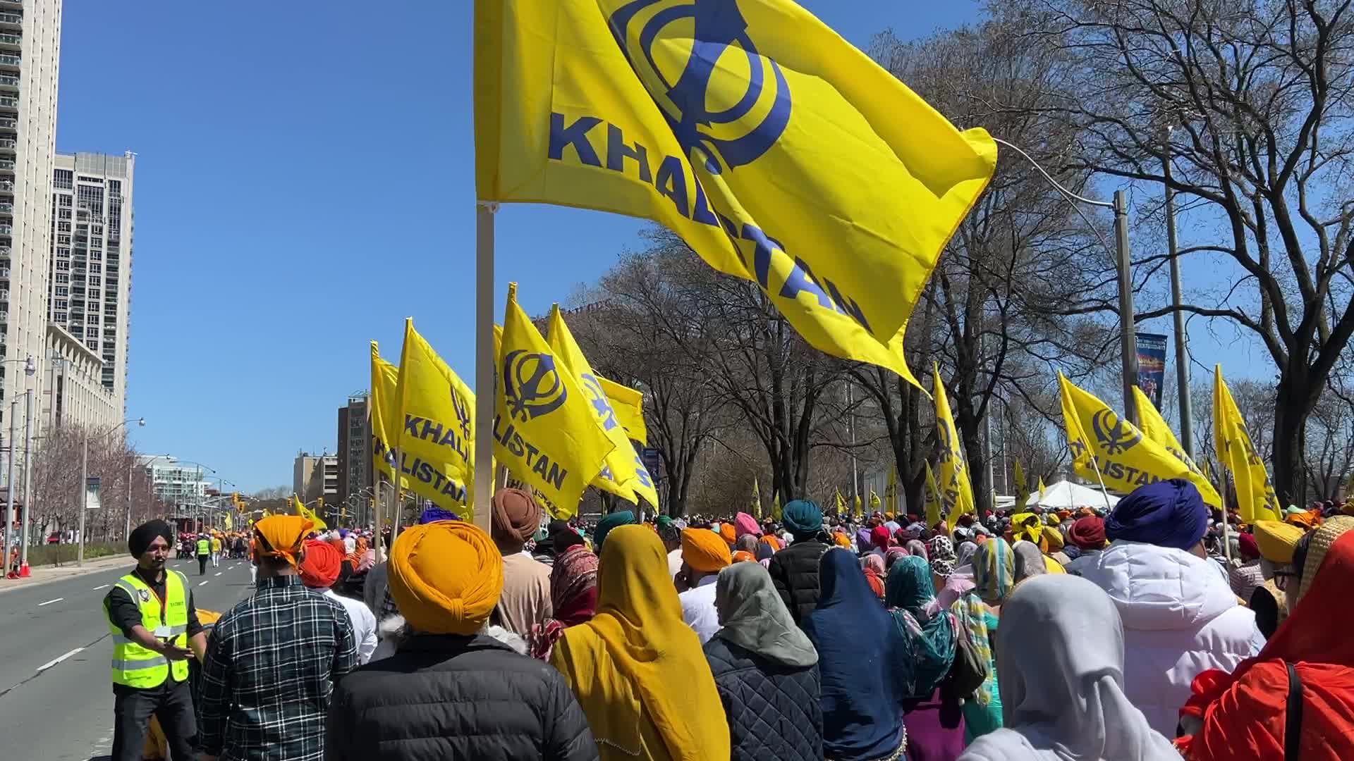 Pro-Khalistan Sikhs protest against the Indian government