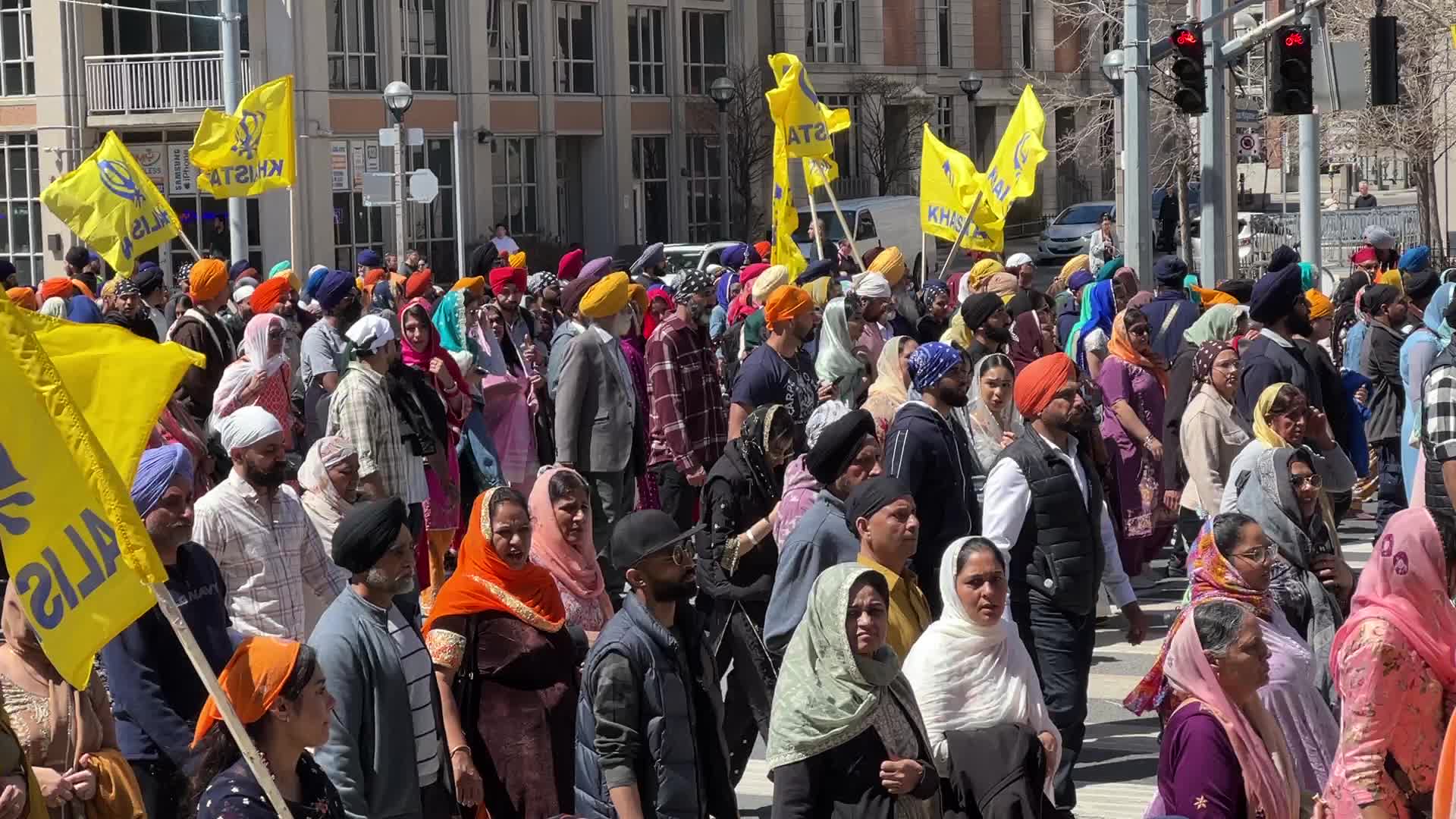 Pro-Khalistan Sikhs protest against the Indian government