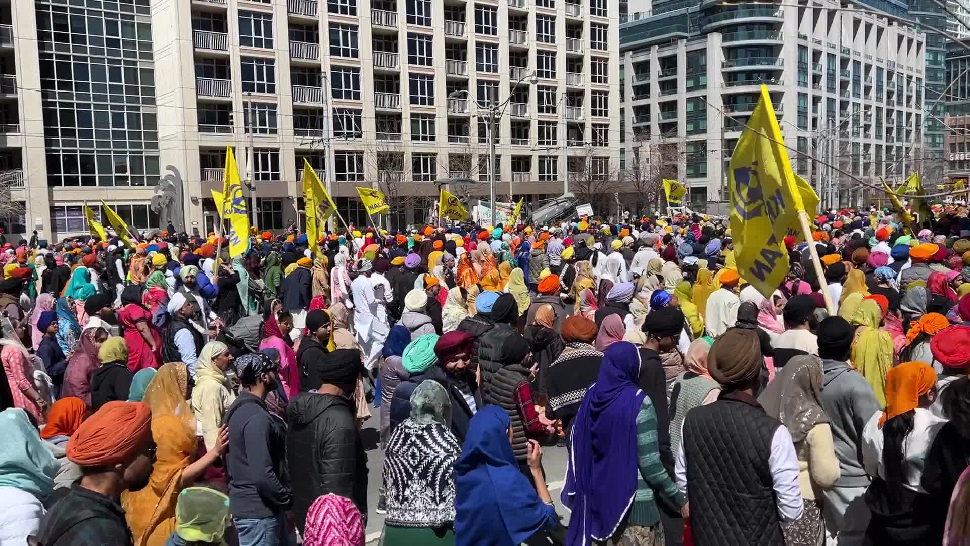 Pro-Khalistan Sikhs protest against the Indian government